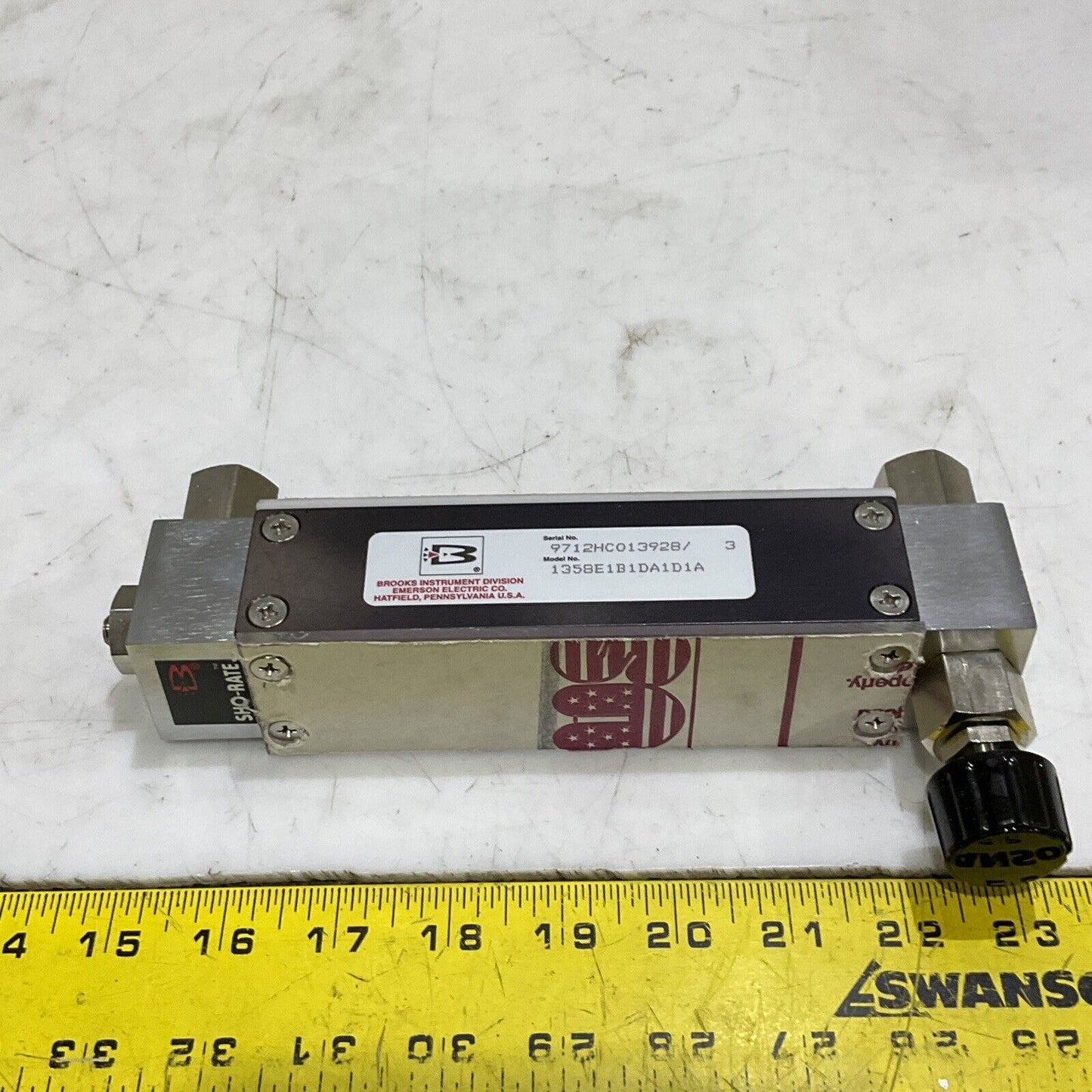 BROOKS 1358E1B1DA1D1A SHO-RATE FLOWMETER 200 PSIG 250 F 373