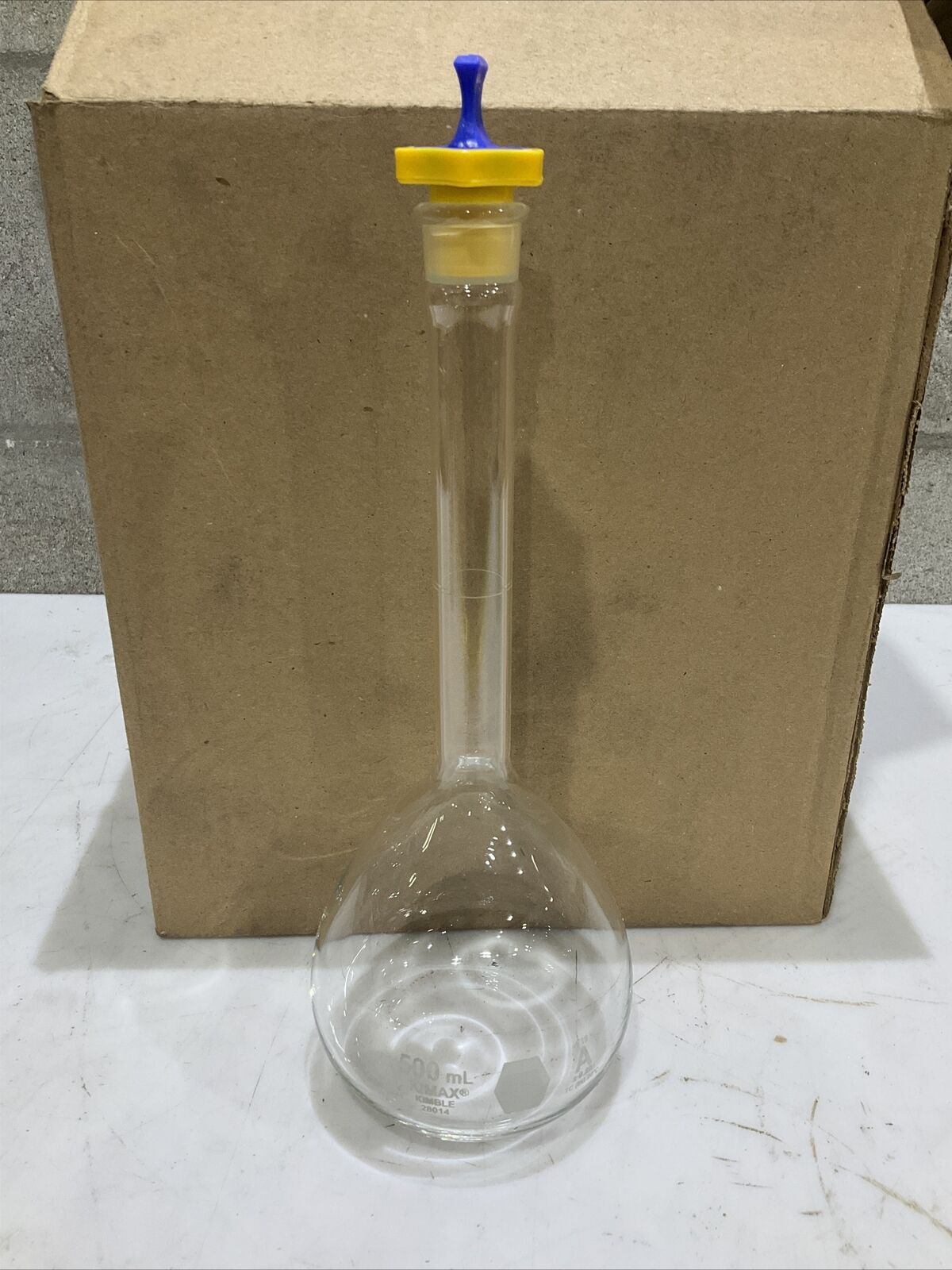 KIMBLE KIMAX 28014P-500 VOLTRIC FLASK PYREX 500L CLASS A LOT OF 6 373