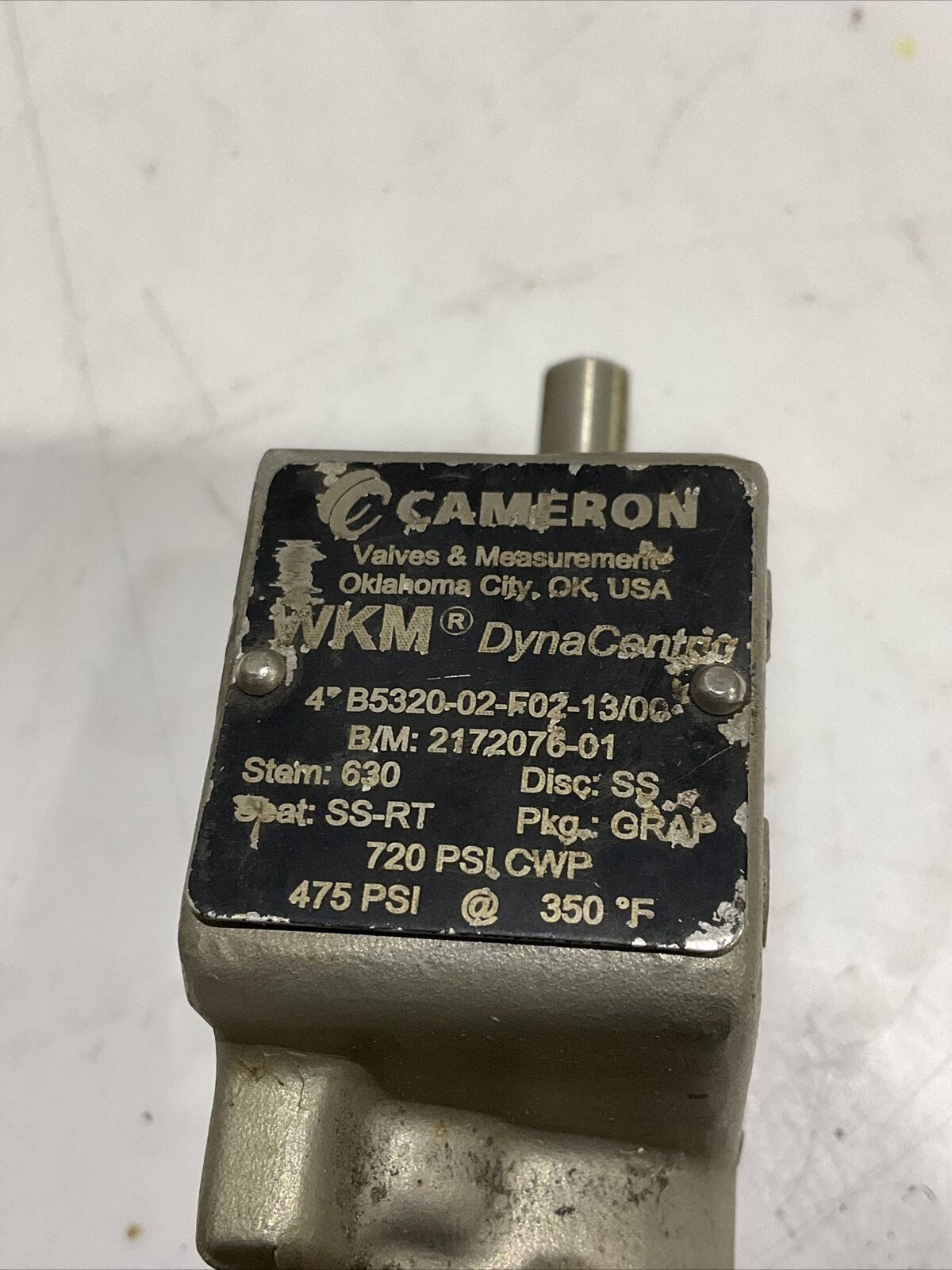 CAMERON B5320-02-F02-13/00 2172076-01 WKM DYNACENTRIC BUTTERFLY VALVE 4” 373