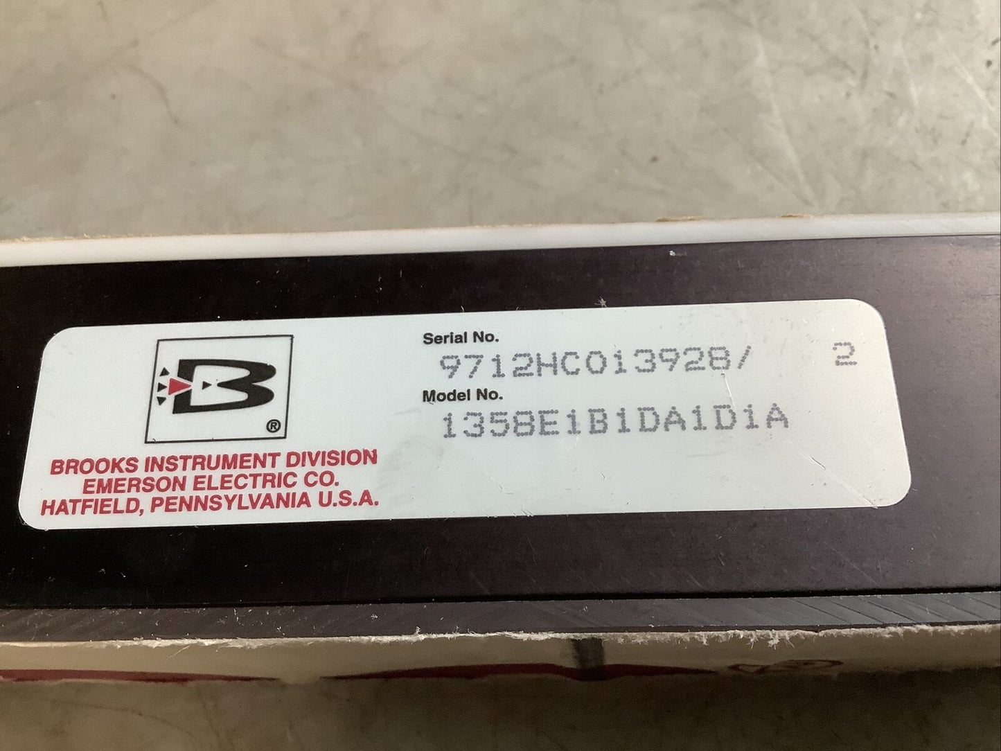 BROOKS 1358E1B1DA1D1A SHO-RATE FLOWMETER 200 PSIG 250 F 373
