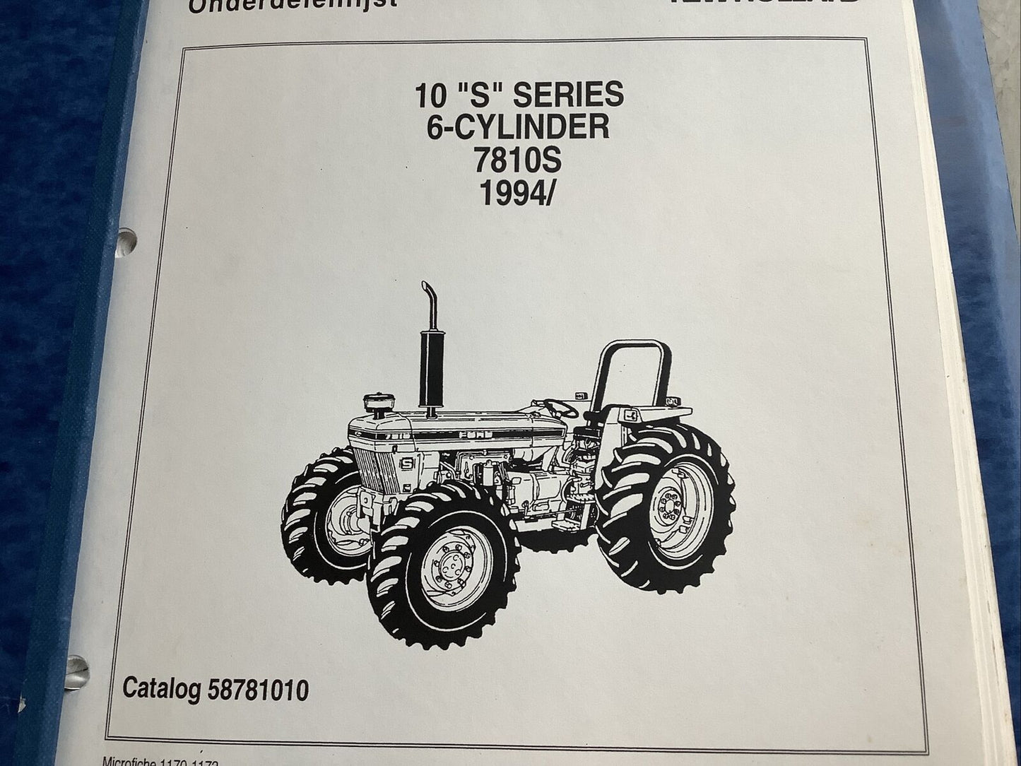 NEW HOLLAND 58781010 7810S 6-CYLINDER PARTS CATALOG 1994 B303