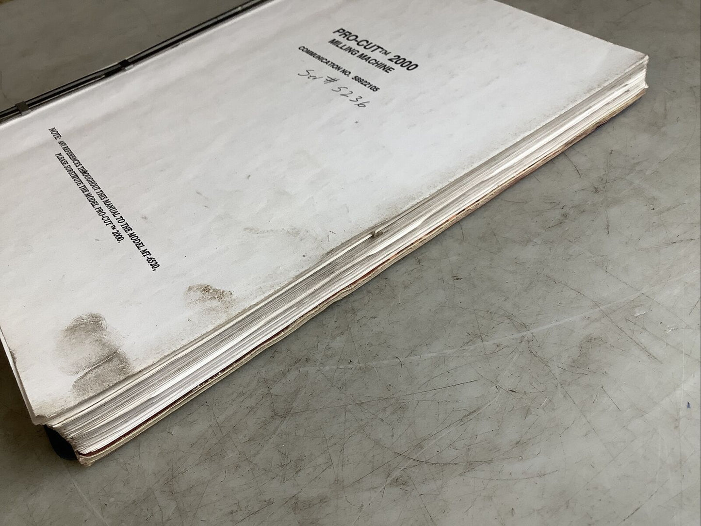 INGERSOLL RAND 58922105 PRO-CUT 2000 MILLING MACHINE PARTS MANUAL B303