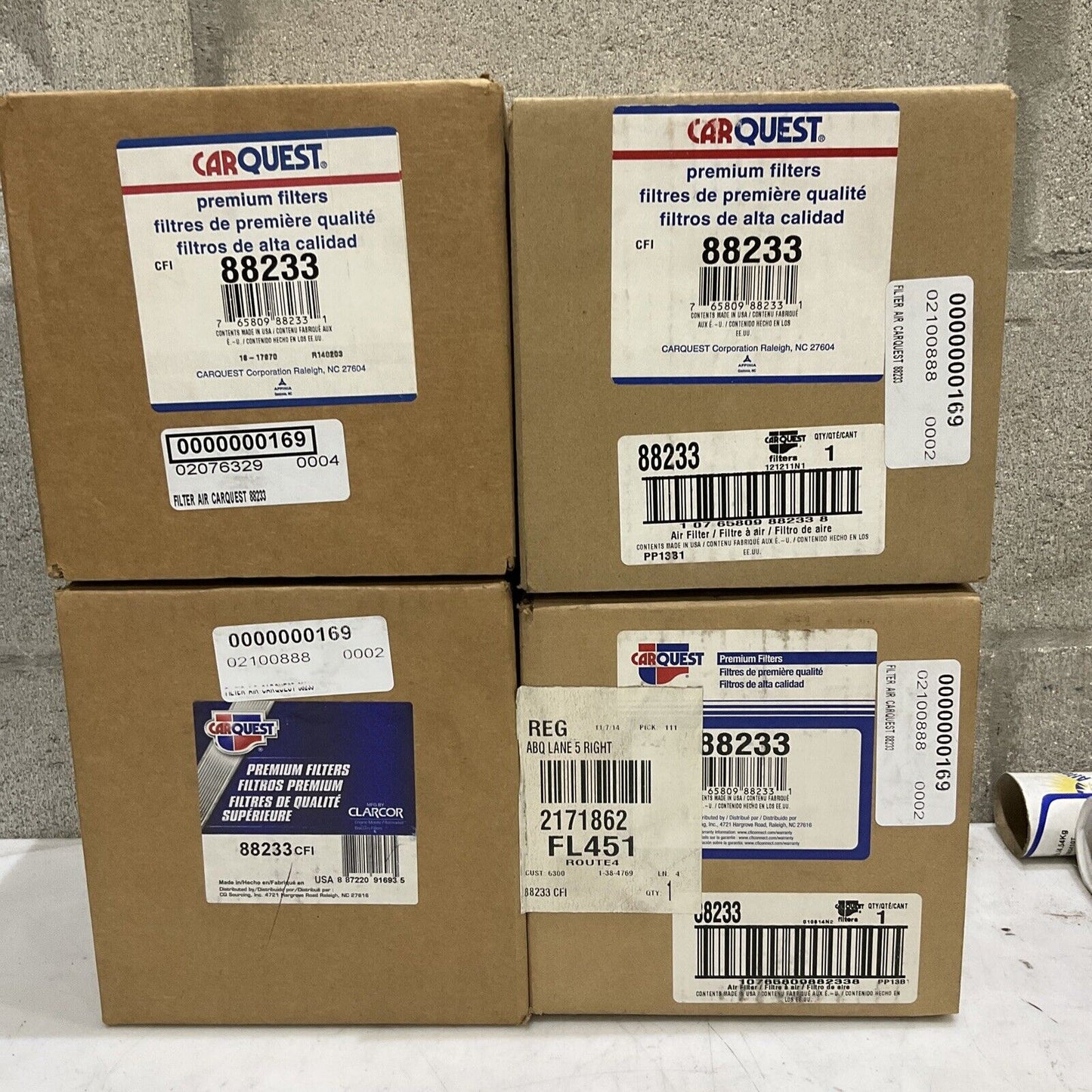 CARQUEST 88233 AIR FILTER LOT OF 4 373