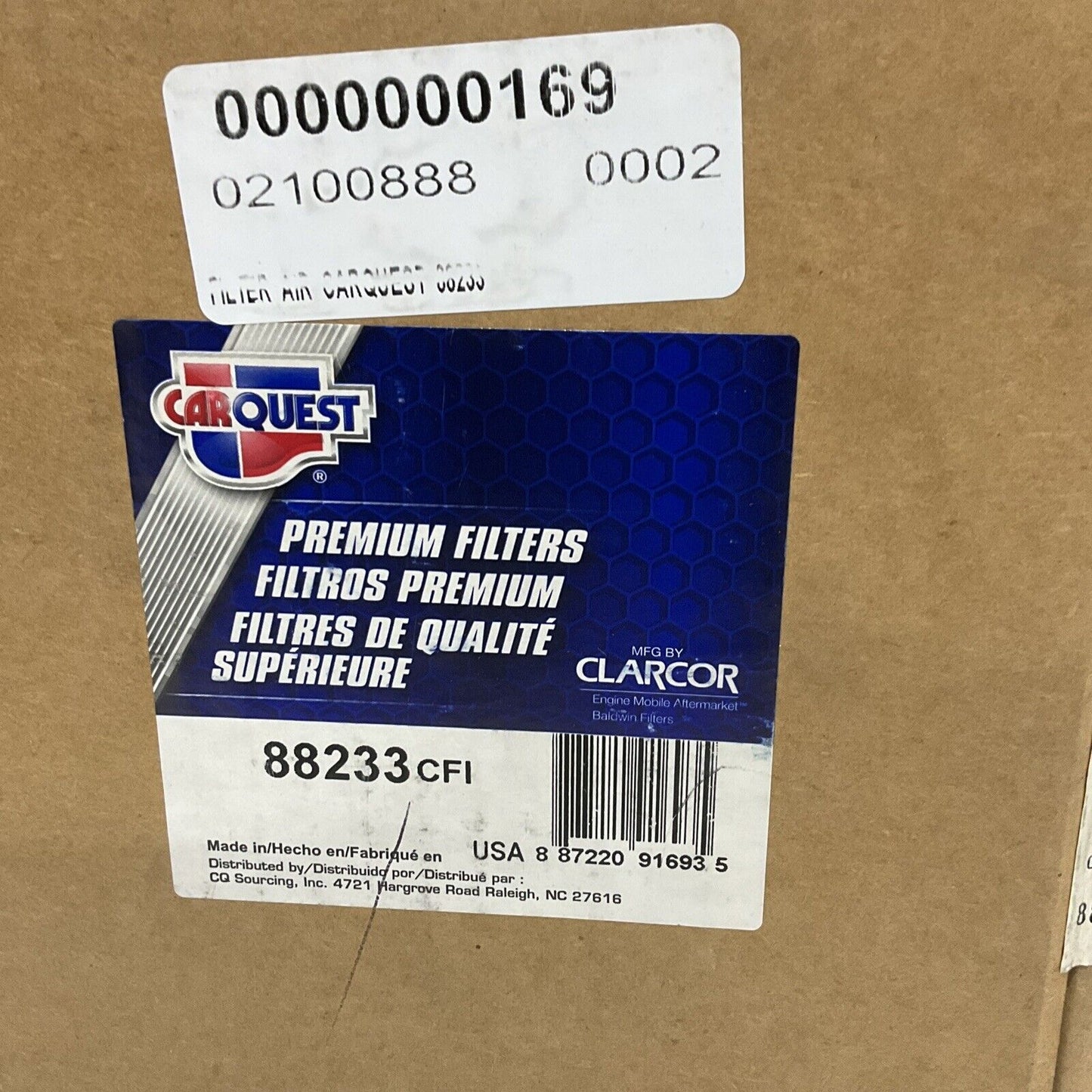 CARQUEST 88233 AIR FILTER LOT OF 4 373