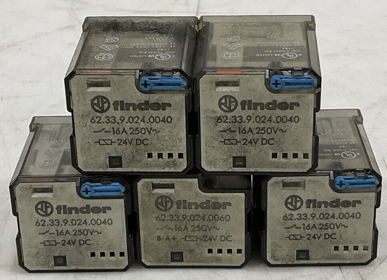 FINDER 62.33.9.024.0040 16A 250V POWER RELAY LOT OF 5 881
