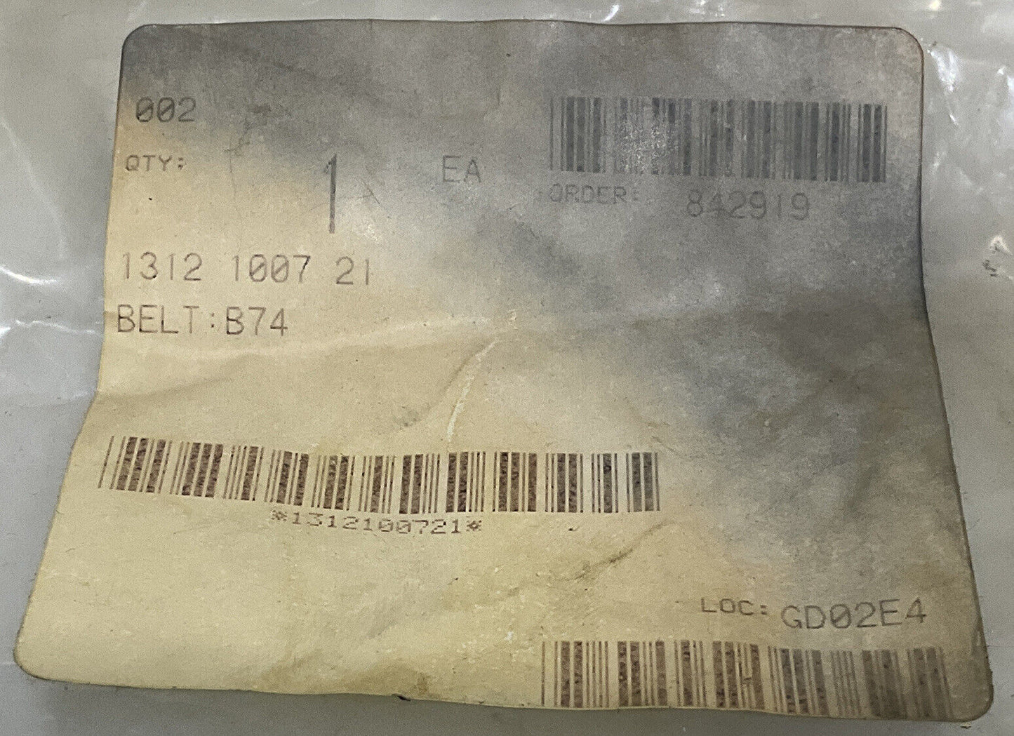 INDUSTRIAL AIR POWER 1312-1007-21 BELT B74 DRIVE BELT LOT OF 2 881