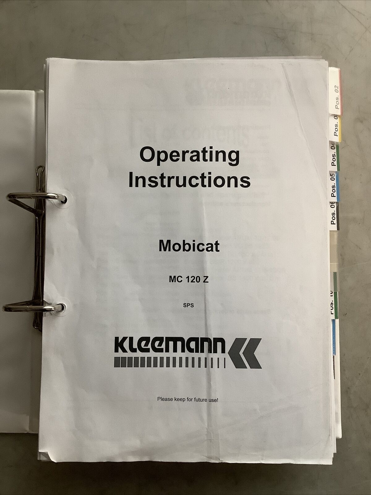 KLEEMANN MOBICAT MC 120 Z OPERATING INSTRUCTIONS B303