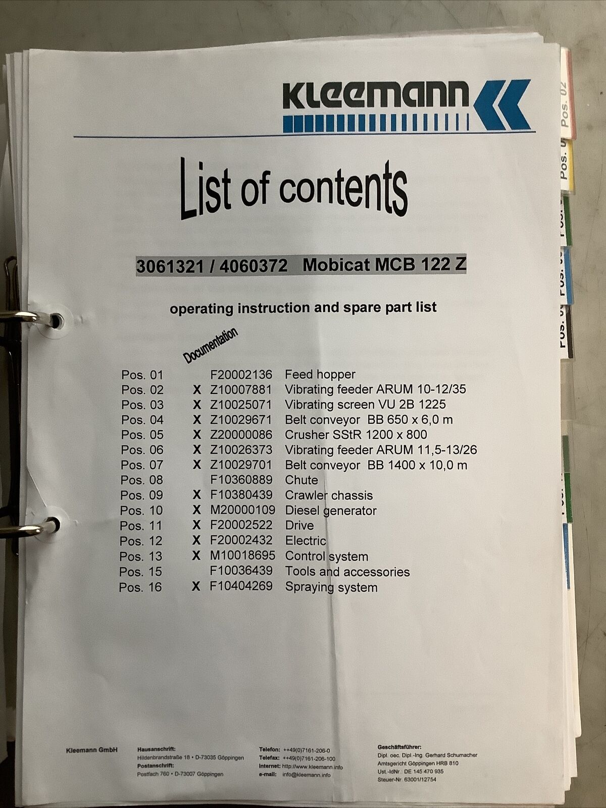 KLEEMANN MOBICAT MC 120 Z OPERATING INSTRUCTIONS B303