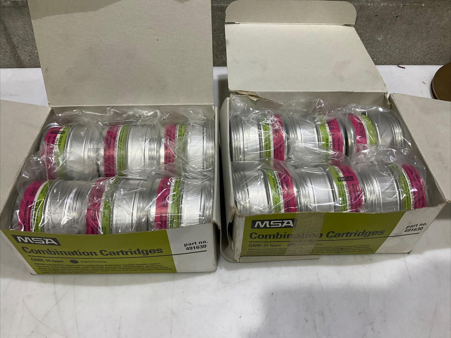 MSA GME-H 491630 COMFO & CHEMICAL COMBINATION CARTRIDGES LOT OF 12 373