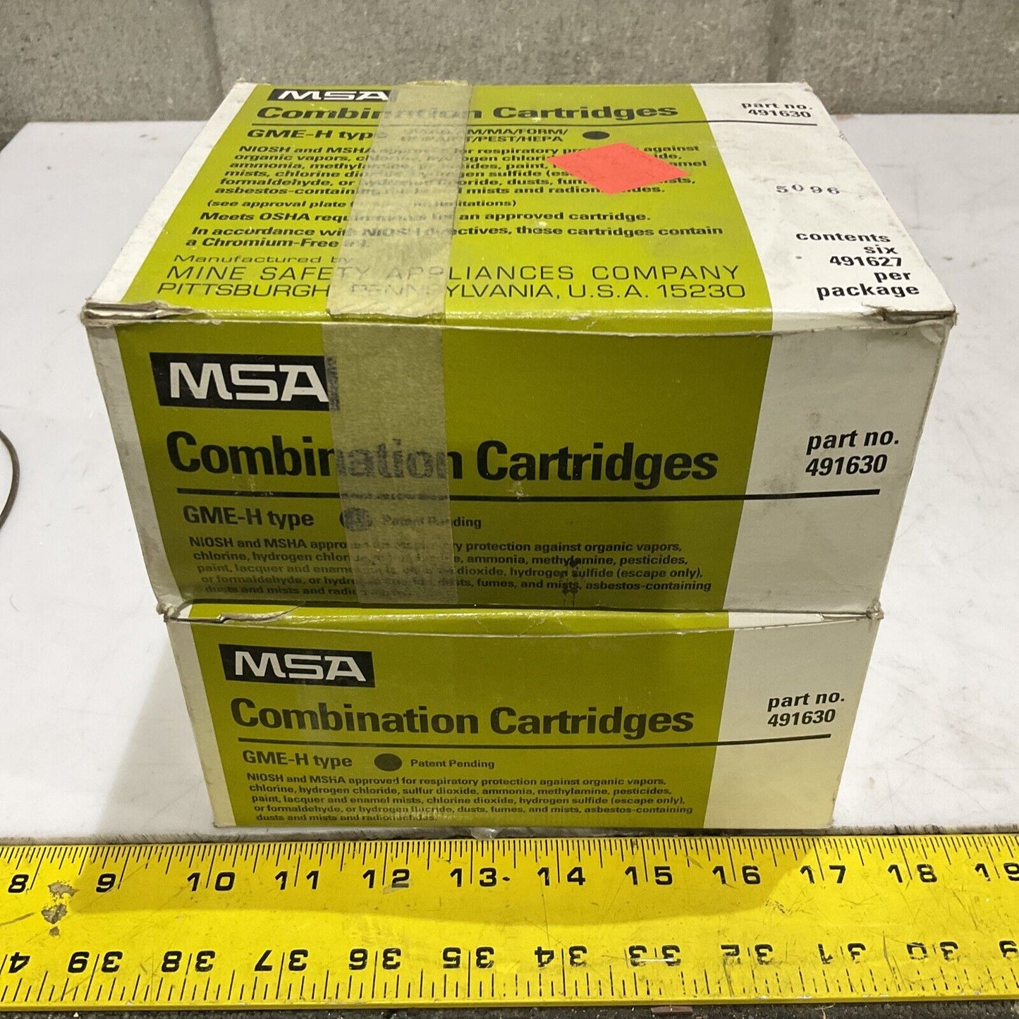 MSA GME-H 491630 COMFO & CHEMICAL COMBINATION CARTRIDGES LOT OF 12 373
