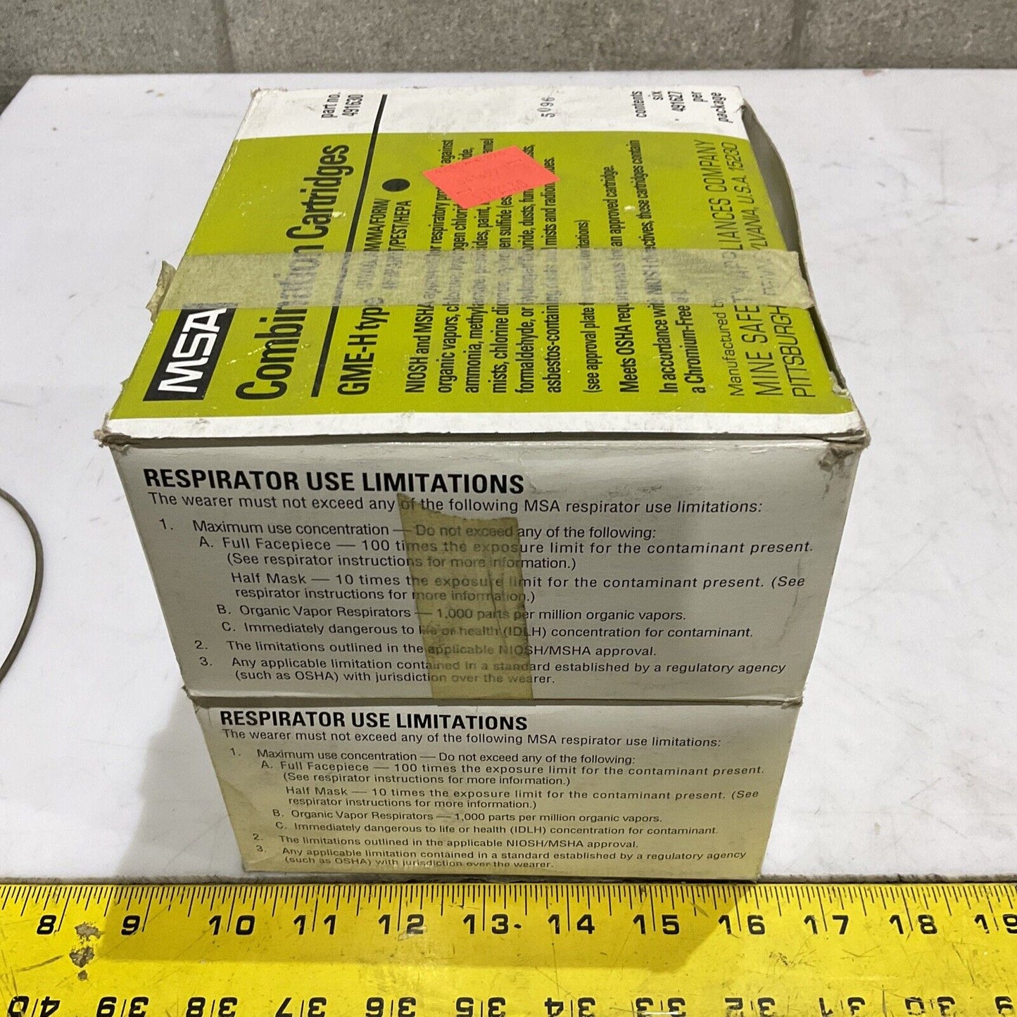 MSA GME-H 491630 COMFO & CHEMICAL COMBINATION CARTRIDGES LOT OF 12 373
