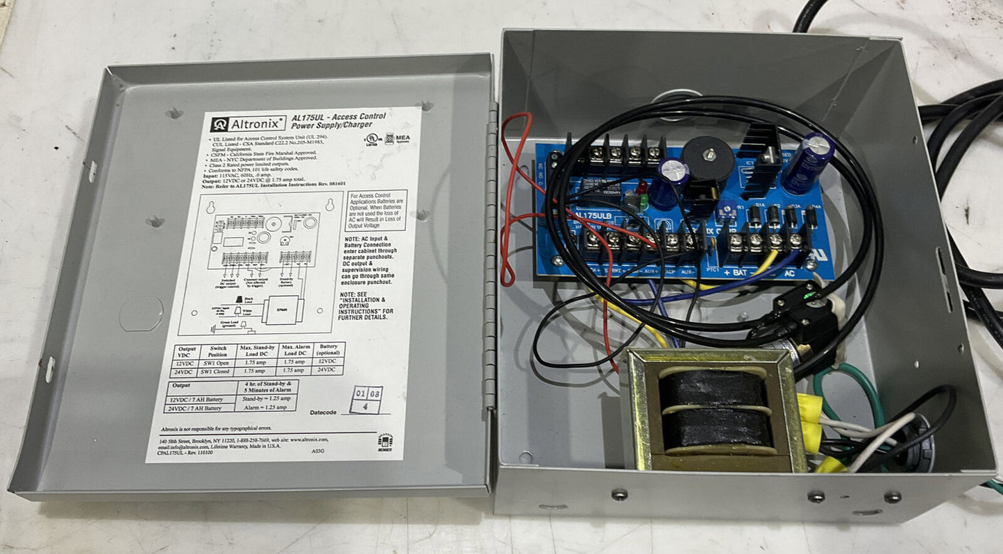 ALPHA OMEGA ALTRONIX AL175UL ACCESS CONTROL POWER SUPPLY/CHARGER 881