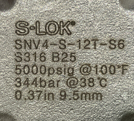 HANSUN S-LOK SNV4-S-12T-S6 SUPERLOK BONNET NEEDLE VALVE 881