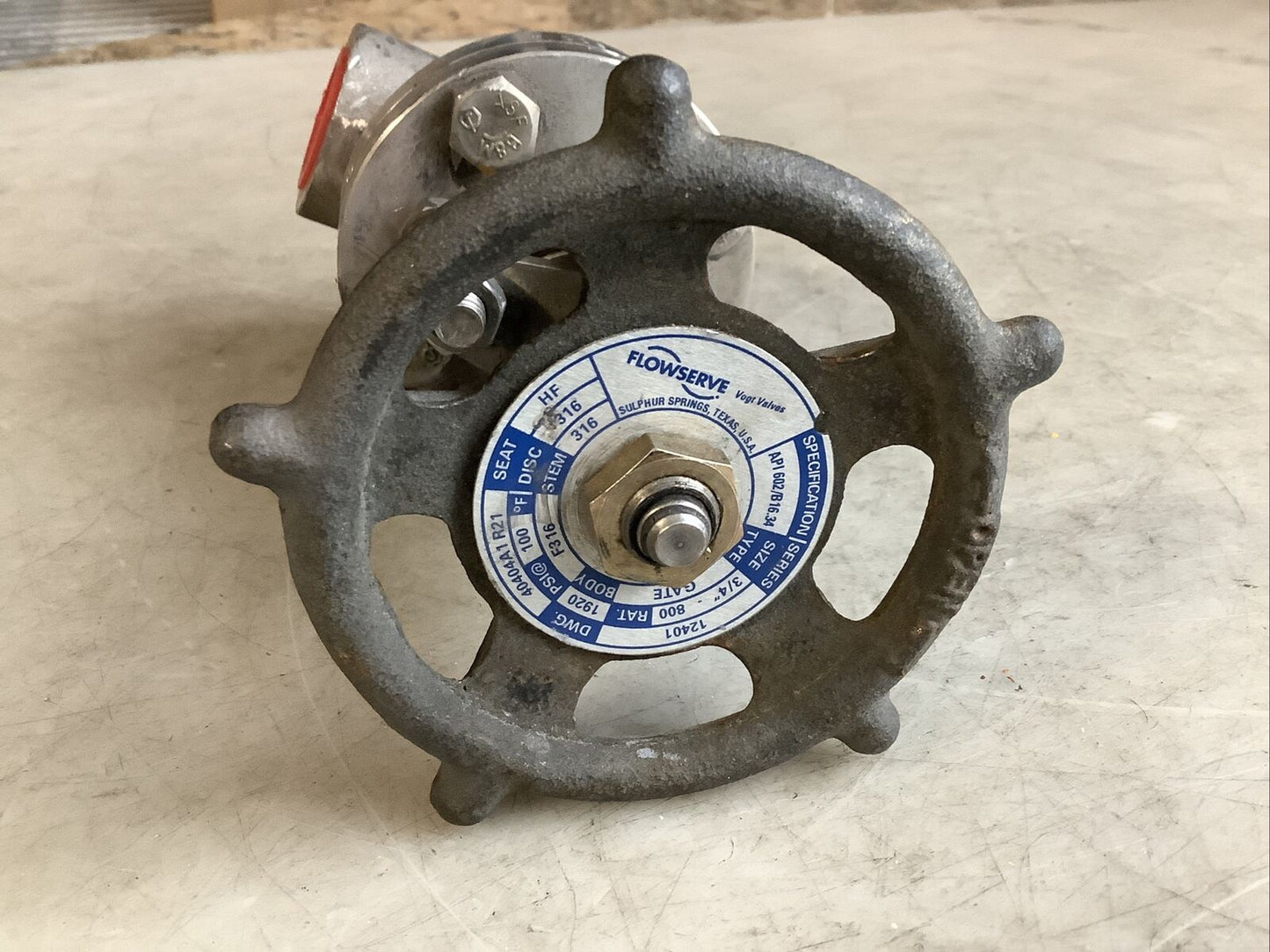 FLOWSERVE 12401 40404A1 R21 GATE VALVE 316F HF 3/4IN 373