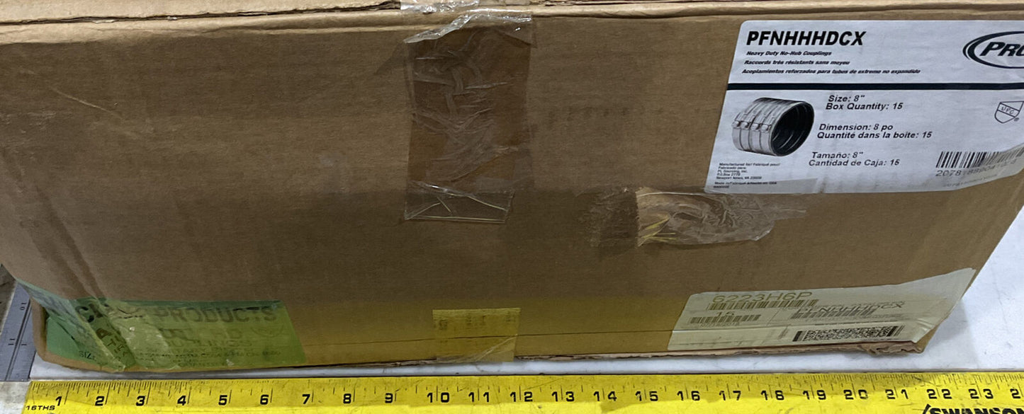 PROFLO PFNHHHGCX 8” HEAVY DUTY NO-HUB COUPLINGS LOT OF 15 373