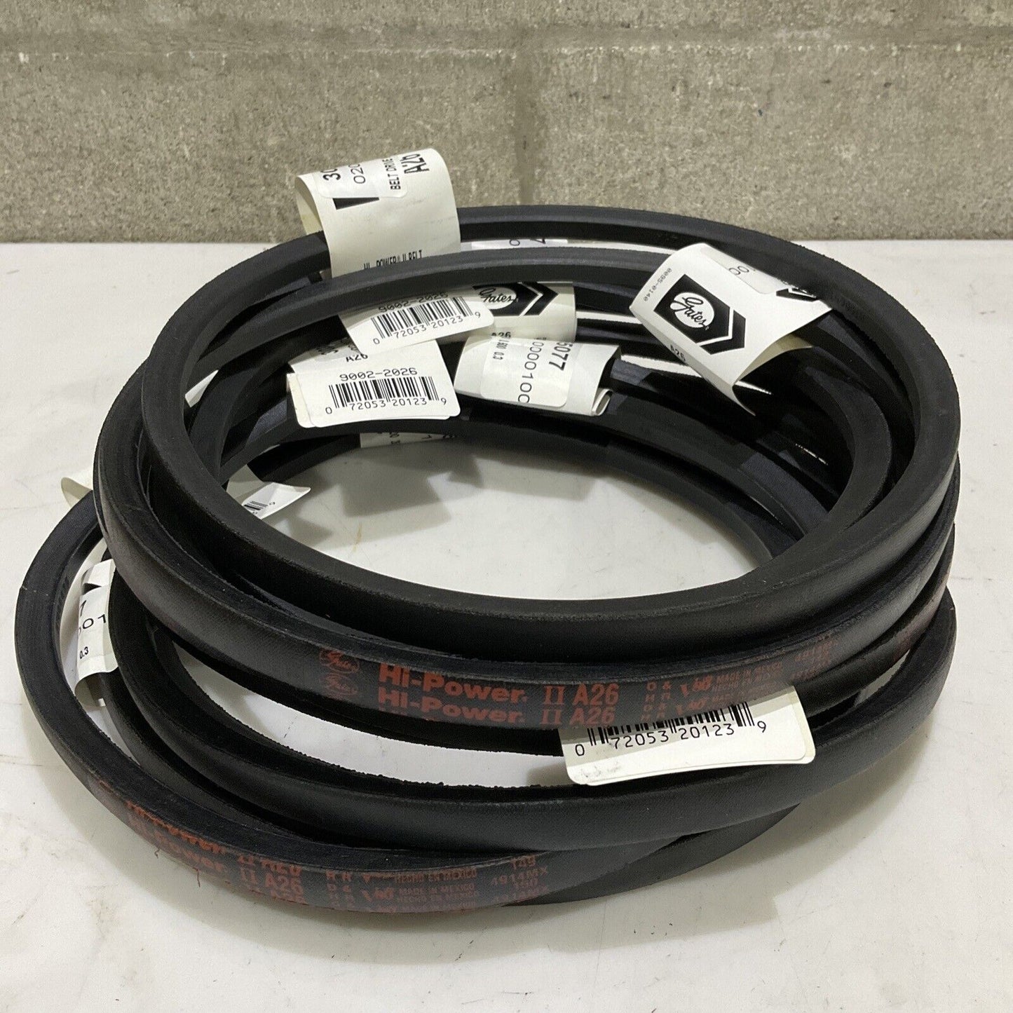 GATES A26 9002-2026 HI-POWER II V-BELT LOT OF 10 373