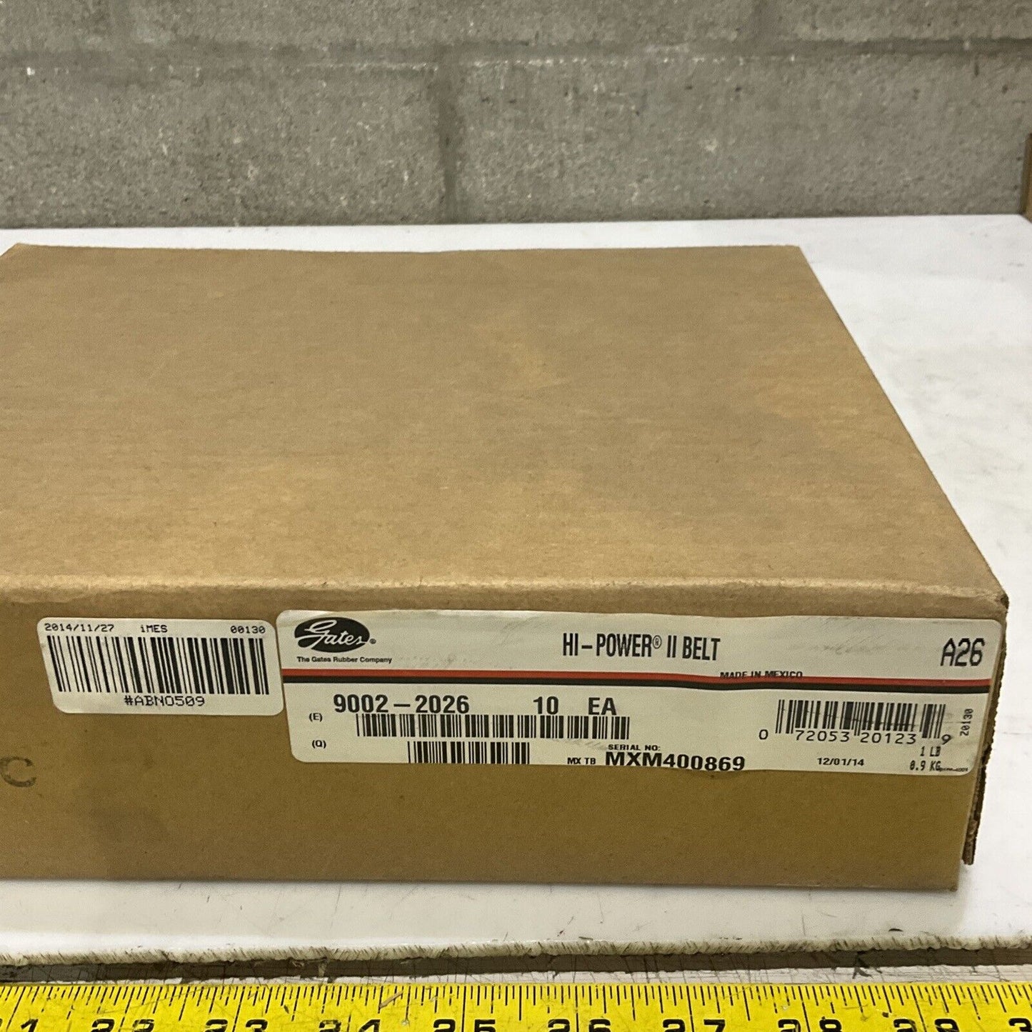 GATES A26 9002-2026 HI-POWER II V-BELT LOT OF 10 373
