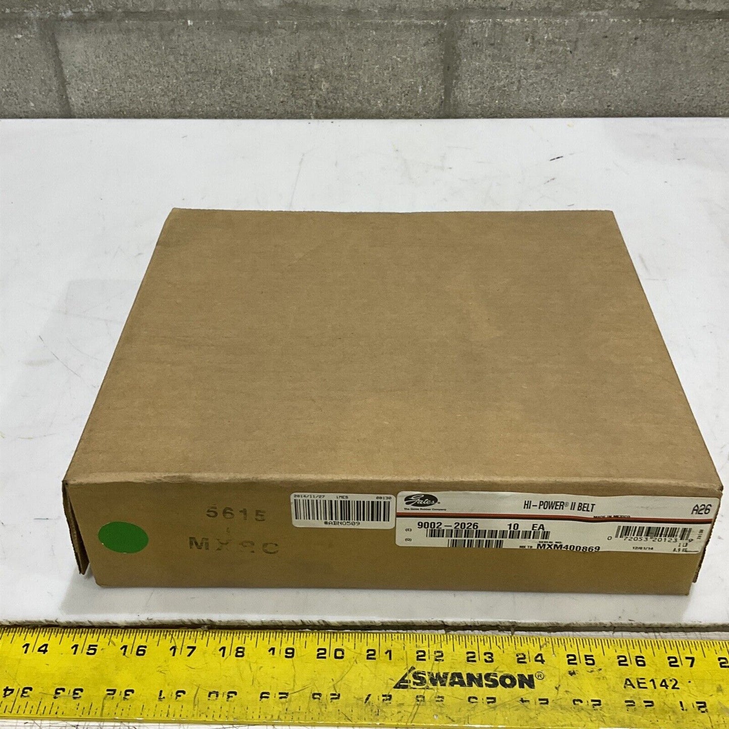 GATES A26 9002-2026 HI-POWER II V-BELT LOT OF 10 373