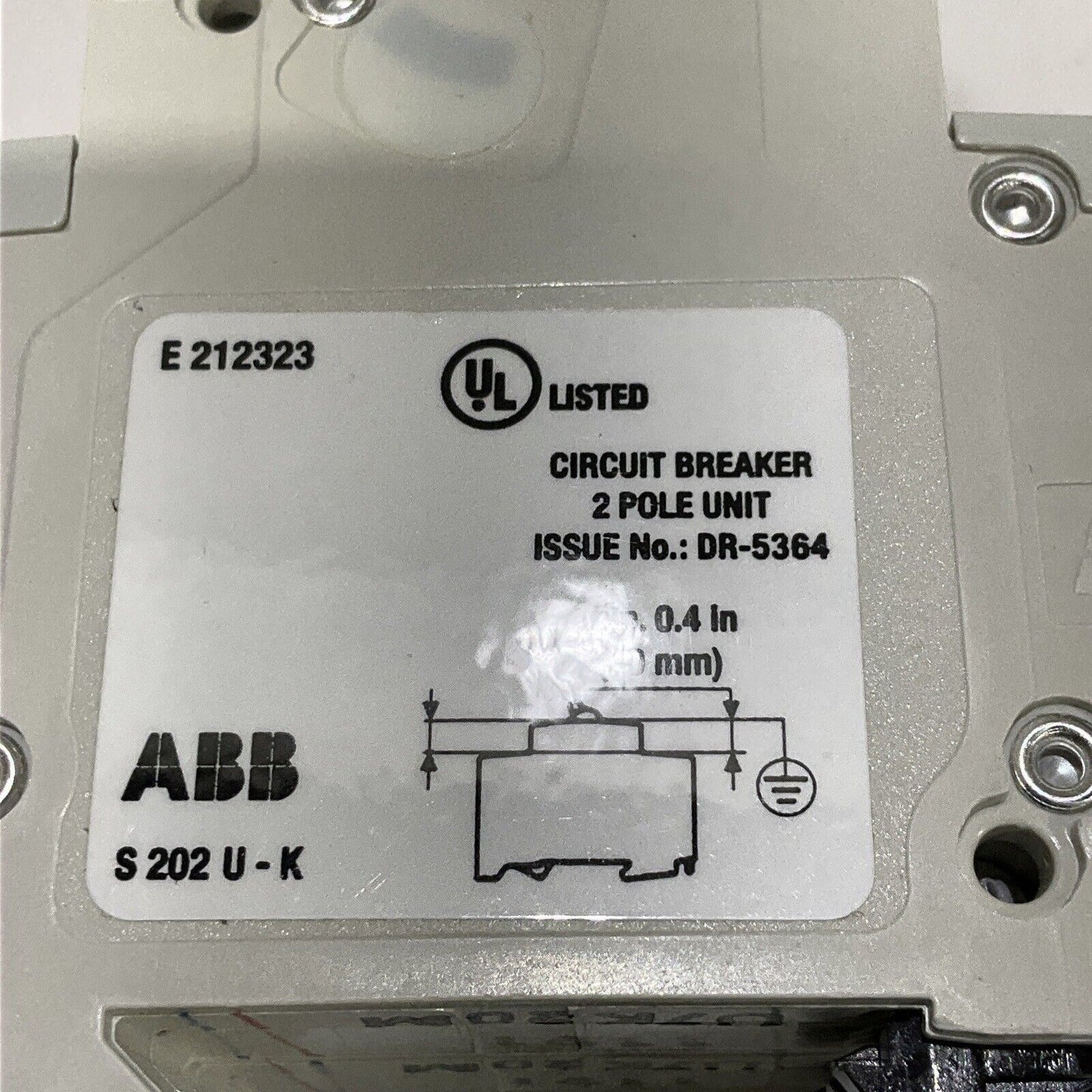 ABB S202U-K20 CIRCUIT BREAKER 2P 60HZ U3S