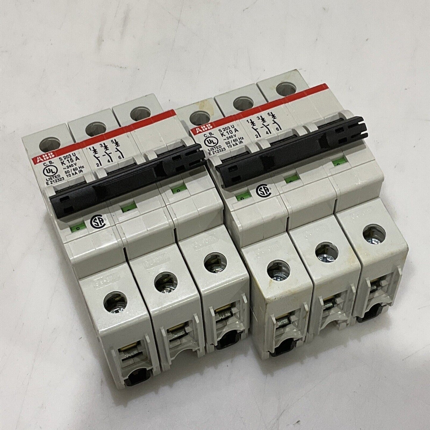 ABB S203U-K10 CIRCUIT BREAKER FLEXIBLE 3 POLE LOT OF 2 U3S