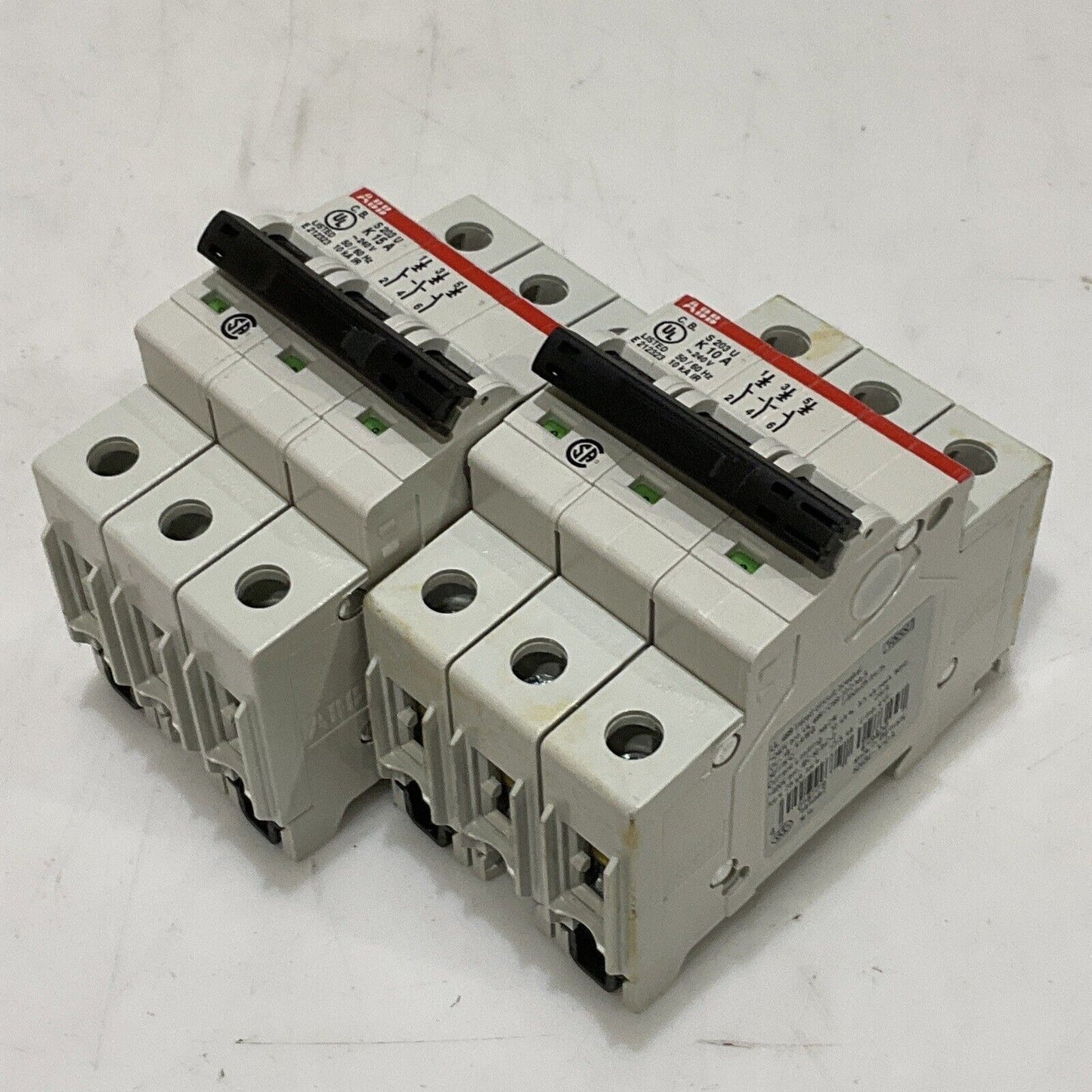 ABB S203U-K10 CIRCUIT BREAKER FLEXIBLE 3 POLE LOT OF 2 U3S