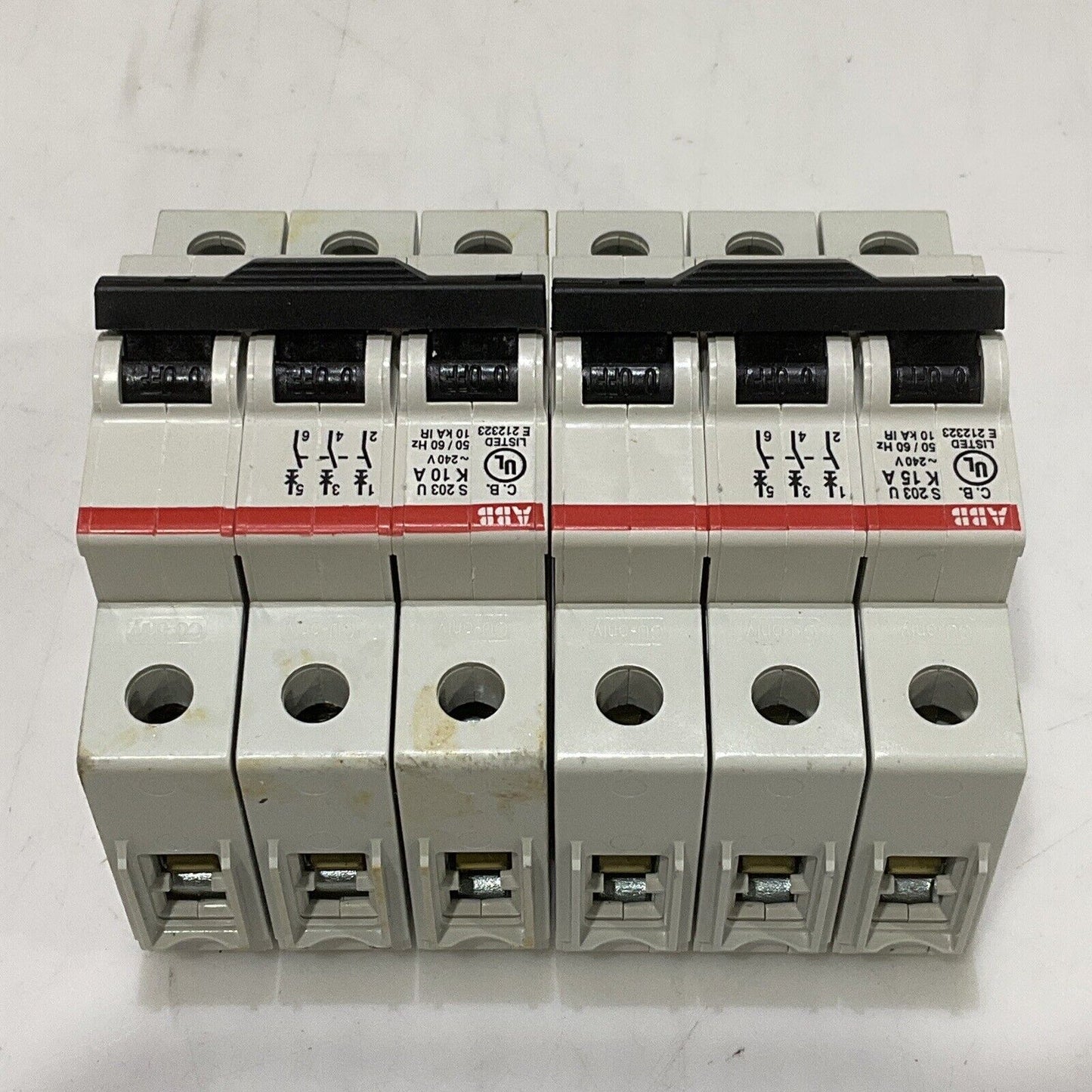 ABB S203U-K10 CIRCUIT BREAKER FLEXIBLE 3 POLE LOT OF 2 U3S