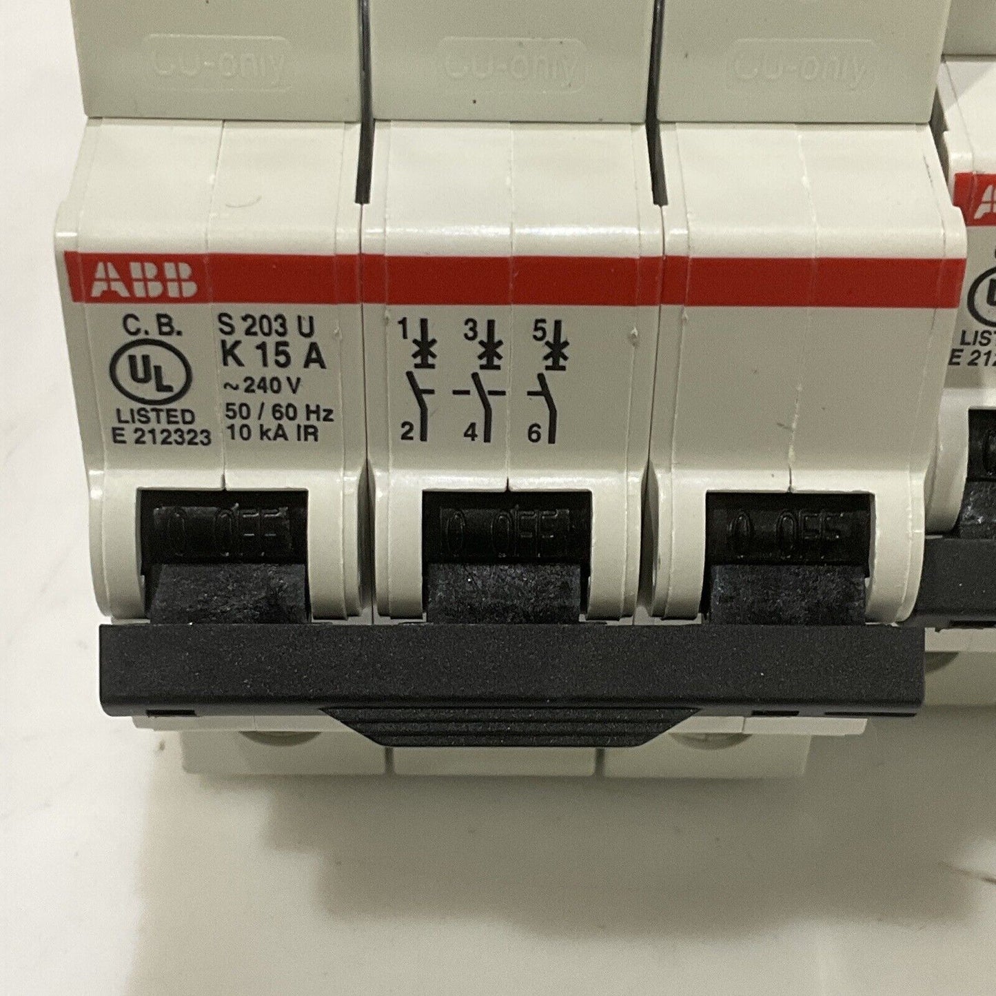 ABB S203U-K10 CIRCUIT BREAKER FLEXIBLE 3 POLE LOT OF 2 U3S