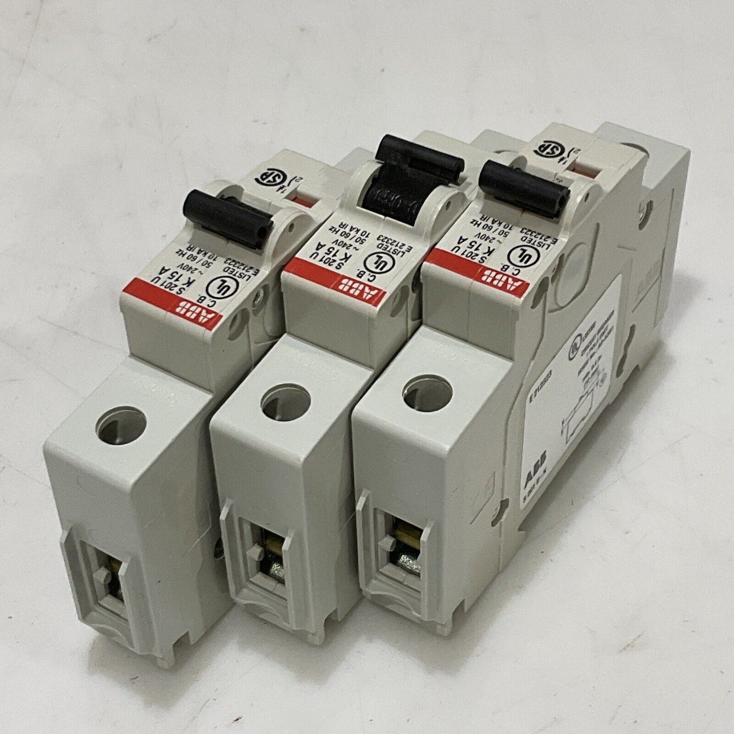 ABB S201U-K15 CIRCUIT BREAKER 15A 240VAC 1P UL489 LOT OF 3 U3S