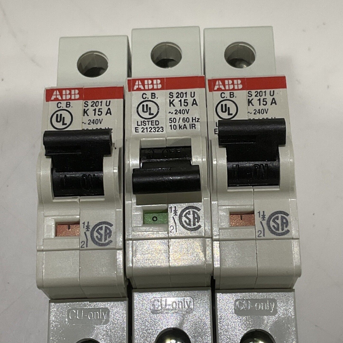 ABB S201U-K15 CIRCUIT BREAKER 15A 240VAC 1P UL489 LOT OF 3 U3S