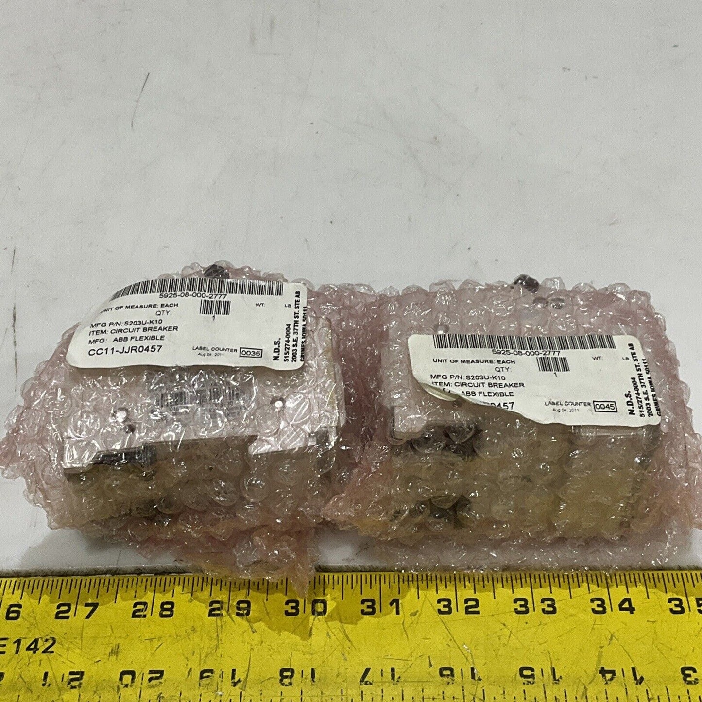 ABB S203U-K10 CIRCUIT BREAKER FLEXIBLE 3 POLE LOT OF 2 U3S