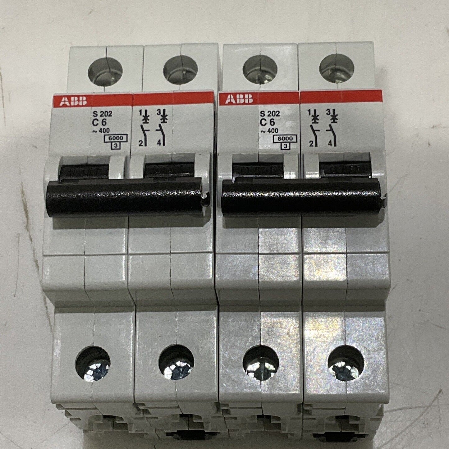 ABB S202-C6 CIRCUIT BREAKER 2-POLE 6-A LOT OF 2 U3S