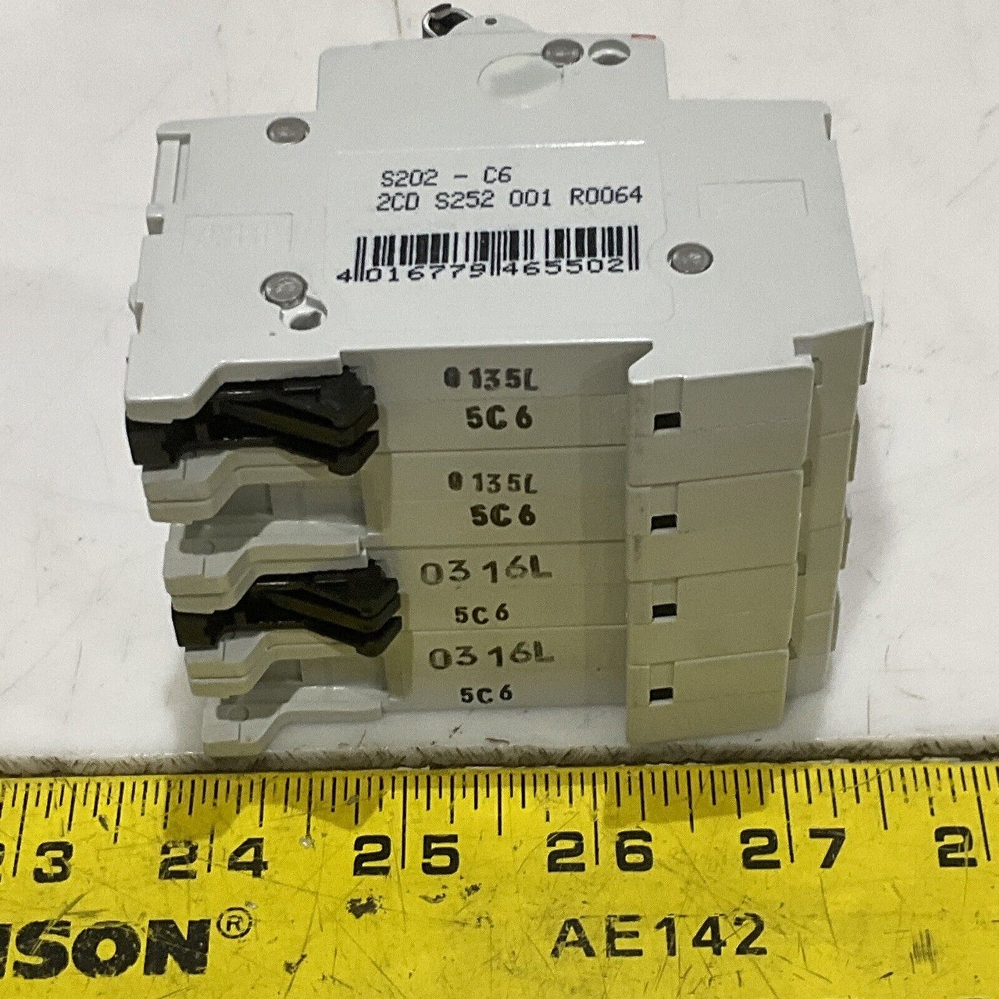 ABB S202-C6 CIRCUIT BREAKER 2-POLE 6-A LOT OF 2 U3S