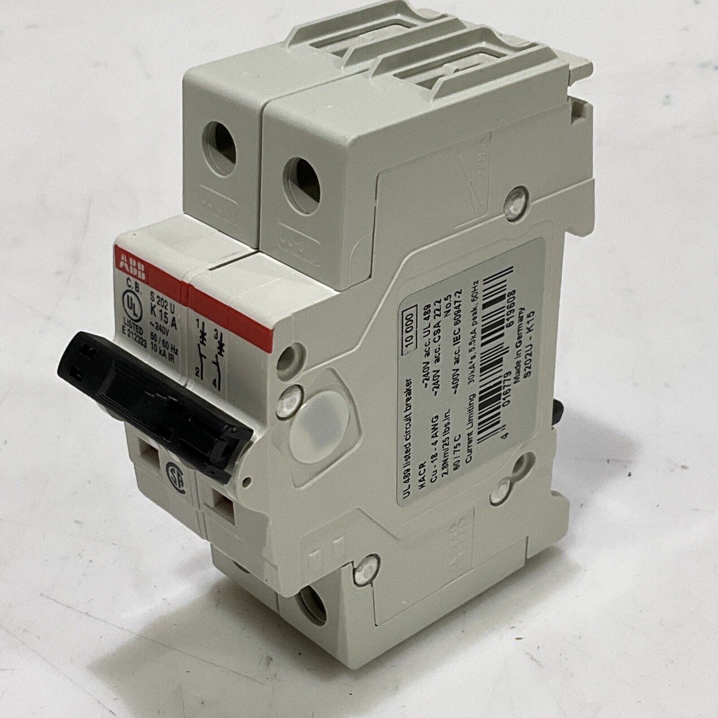 ABB S202U-K S 202 U K 15 A CIRCUIT BREAKER 240V 50/60HZ 2P U3S