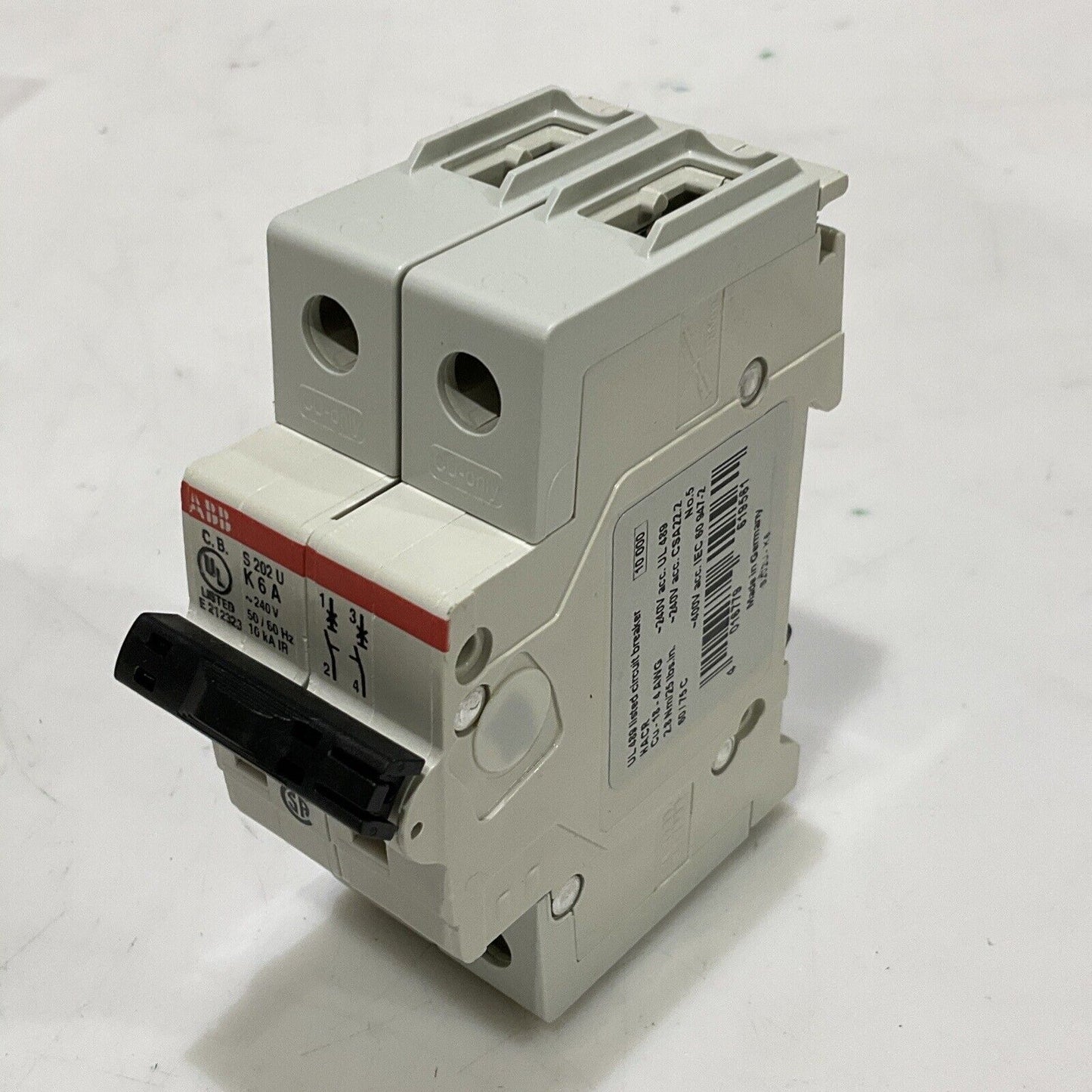 ABB S202U-K6 CIRCUIT BREAKER 6A 240V 2P UL489 50/60HZ U3S