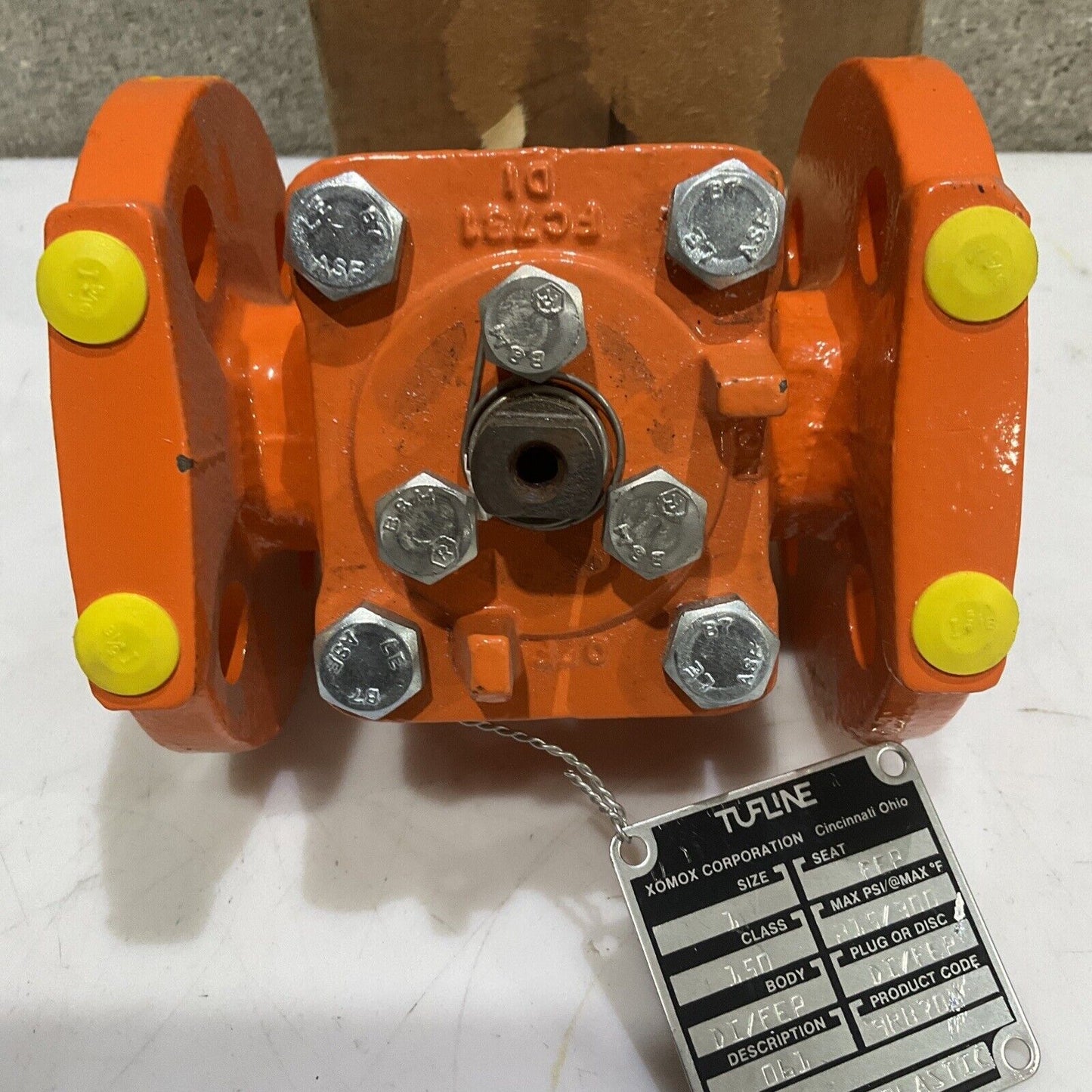TUFLINE XOMOX 9RB701 PLUG VALVE 2-WAY SIZE 1" CLASS 150 SEAT FEP 215/300PSI 373