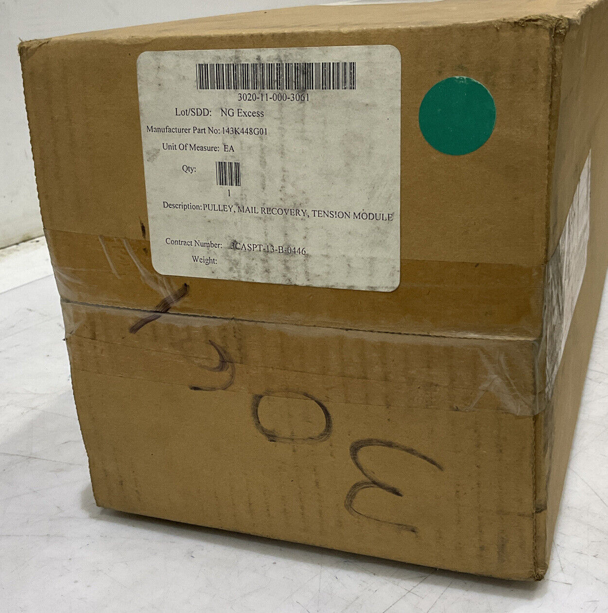 GENERAL 143K448G01 3CASPT-13-B-0446 TENSION MODULE MAIL RECOVERY PULLEY U3S