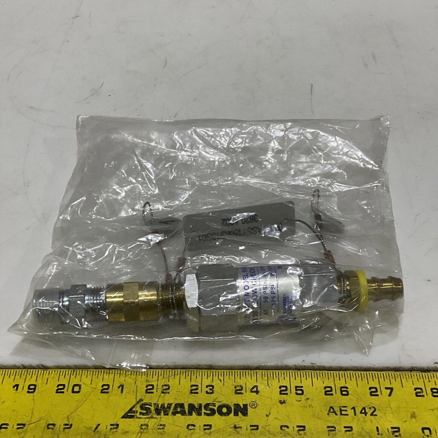 COILHOUSE PNEUMATICS SV804 EXCESS FLOW CHECK VALVE 90-125PSI 1/2” NPT U3S