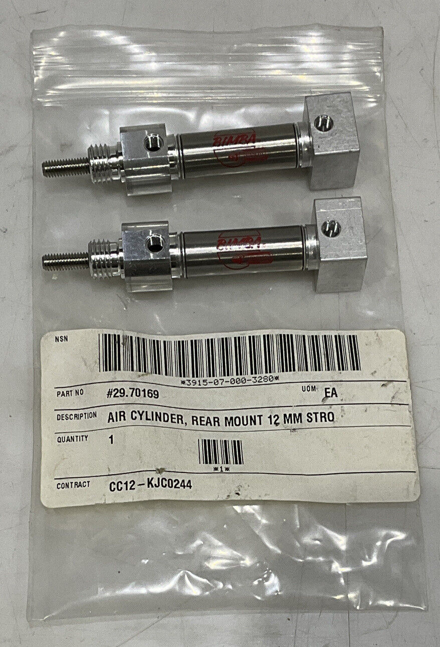 BIMBA 29.70169 REAR MOUNT 12MM STRO AIR CYLINDER LOT OF 2 U3S