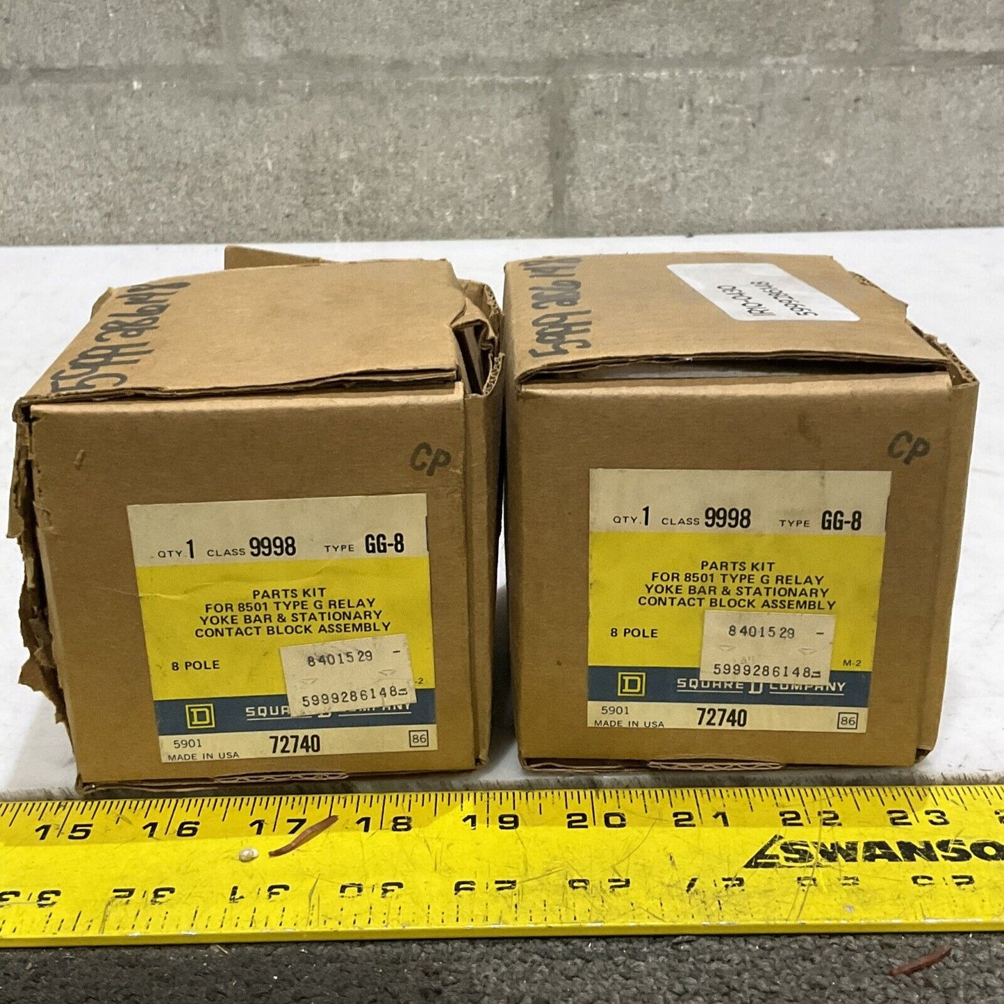 SQUARE D 72740 CONTACT BLOCK ASSEMBLY PARTS KIT 9998 GG-8 8 POLE LOT OF 2 373