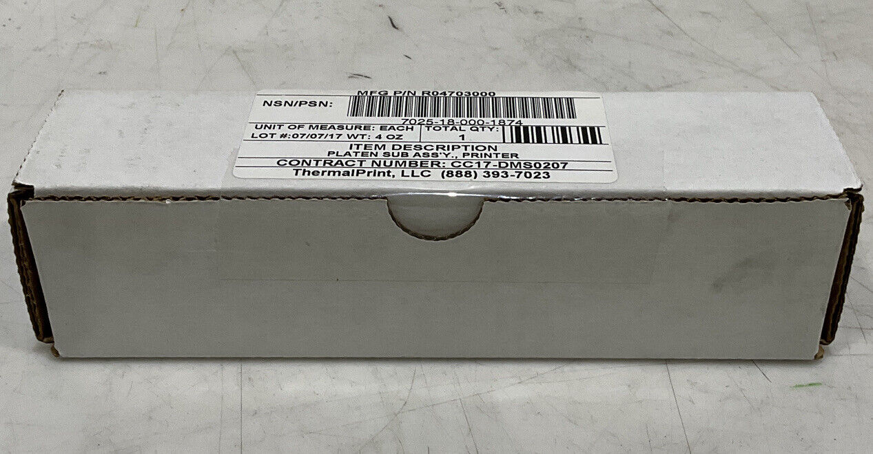 THERMAL PRINT R04703000 PRINTER PLATEN SUB ASSEMBLY U3S
