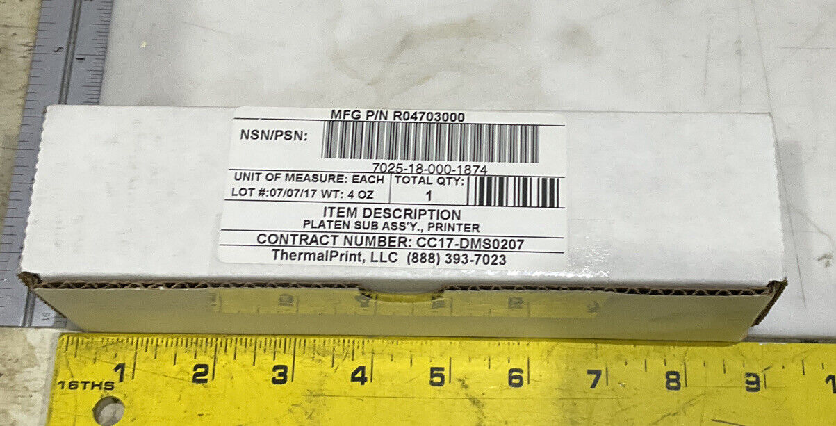 THERMAL PRINT R04703000 PRINTER PLATEN SUB ASSEMBLY U3S
