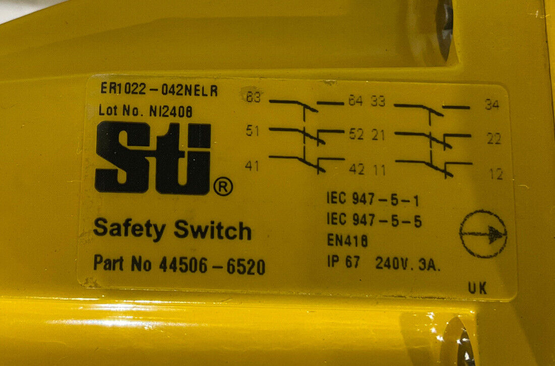 STI 44506-6520 ER1022-042NELR SAFETY SWITCH U3S