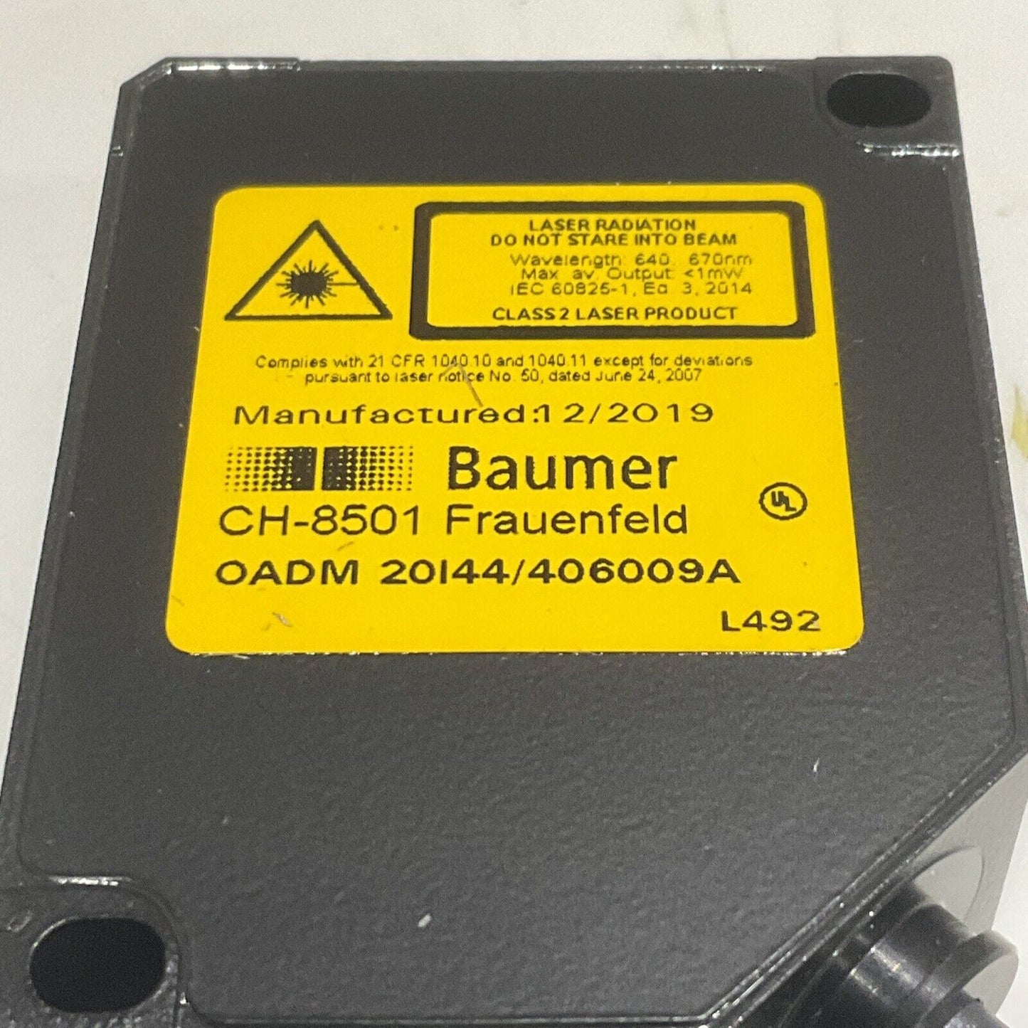 BAUMER OADM 20I44/406009A PHOTOELECTRIC DISTANCE SENSOR U3S