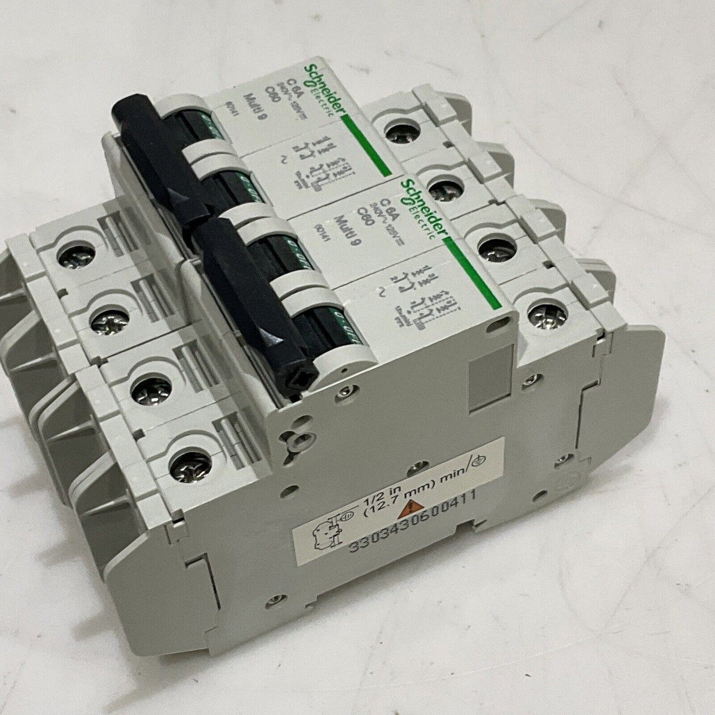 SCHNEIDER ELECTRIC 60141 MINI CIRCUIT BREAKER 2P 6A 240V MULTI 9 LOT OF 2 U3S
