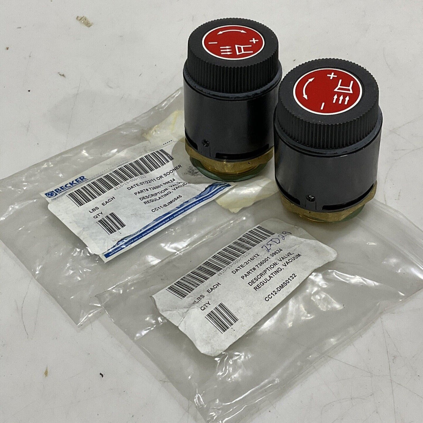 BECKER 73600199624 REGULATING VACUUM VALVE VAK-VENT ST624-0-2 ROT LOT OF 2 U3S