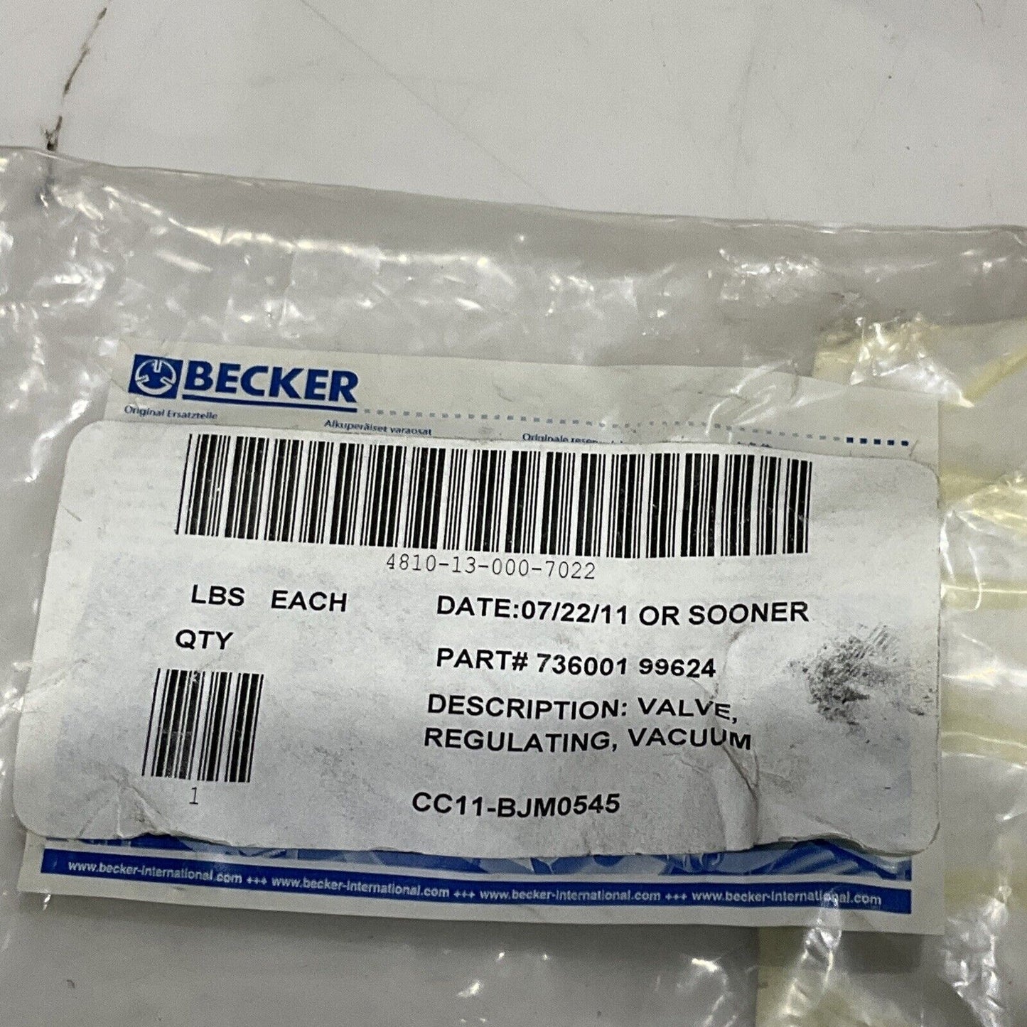 BECKER 73600199624 REGULATING VACUUM VALVE VAK-VENT ST624-0-2 ROT LOT OF 2 U3S