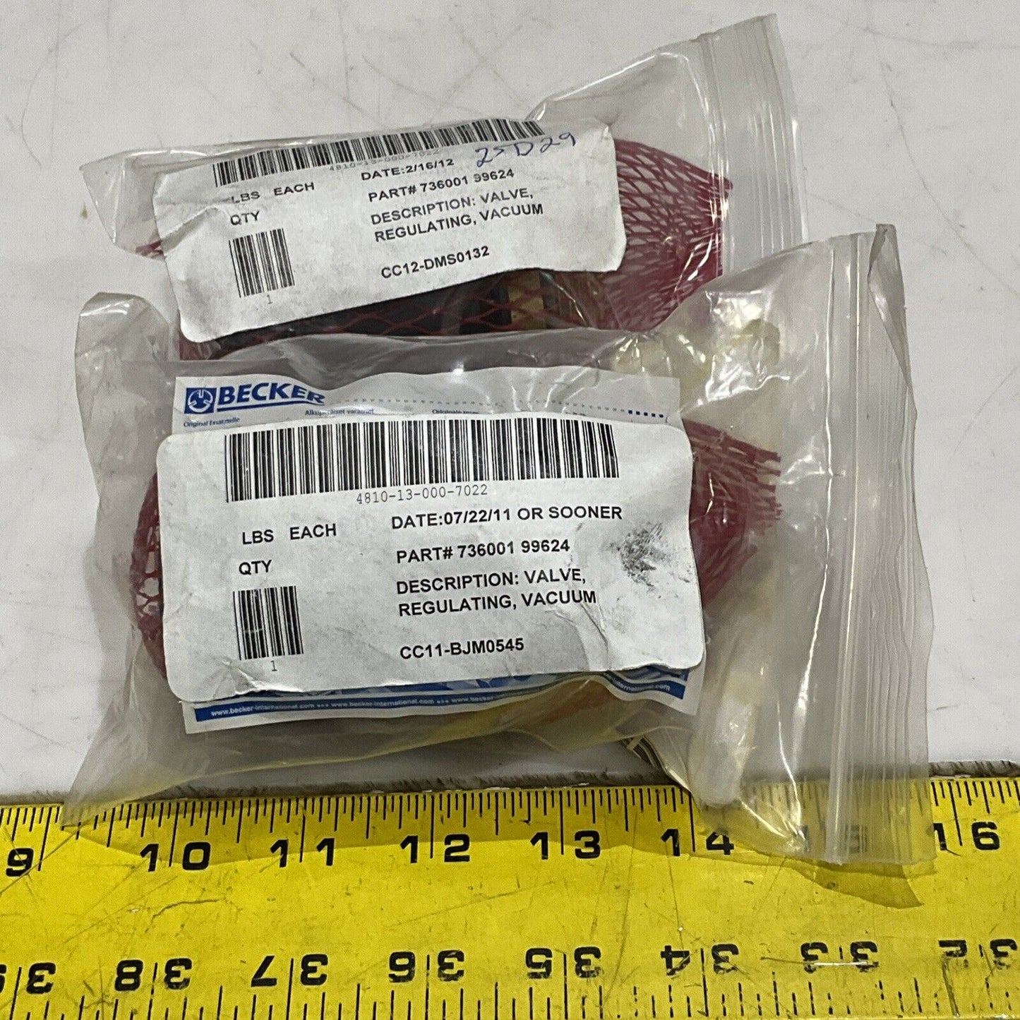 BECKER 73600199624 REGULATING VACUUM VALVE VAK-VENT ST624-0-2 ROT LOT OF 2 U3S