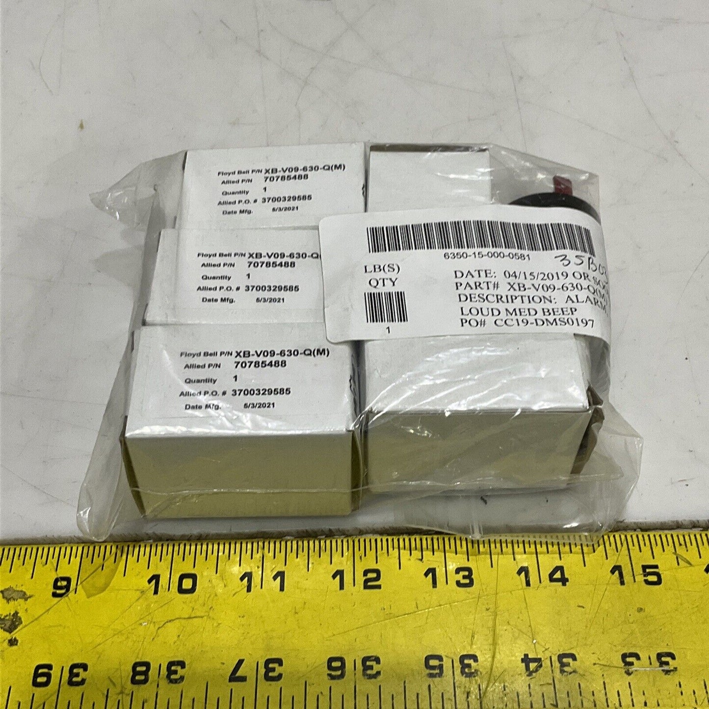 FLOYD BELL XB-V09-630-Q(M) XB-V09 LOUD MED BEEP ALARM LOT OF 6 U3S