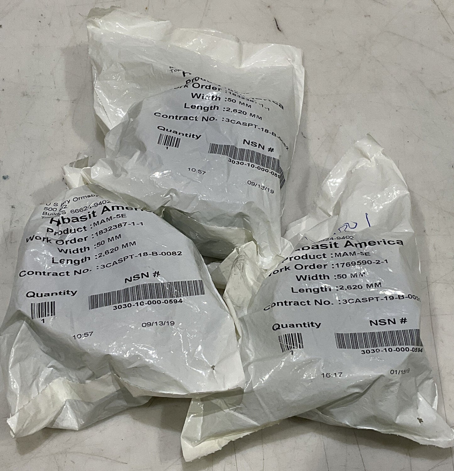 HABASIT AMERICA MAM-5E 50MM 2620MM BELT LOT OF 3 U3S