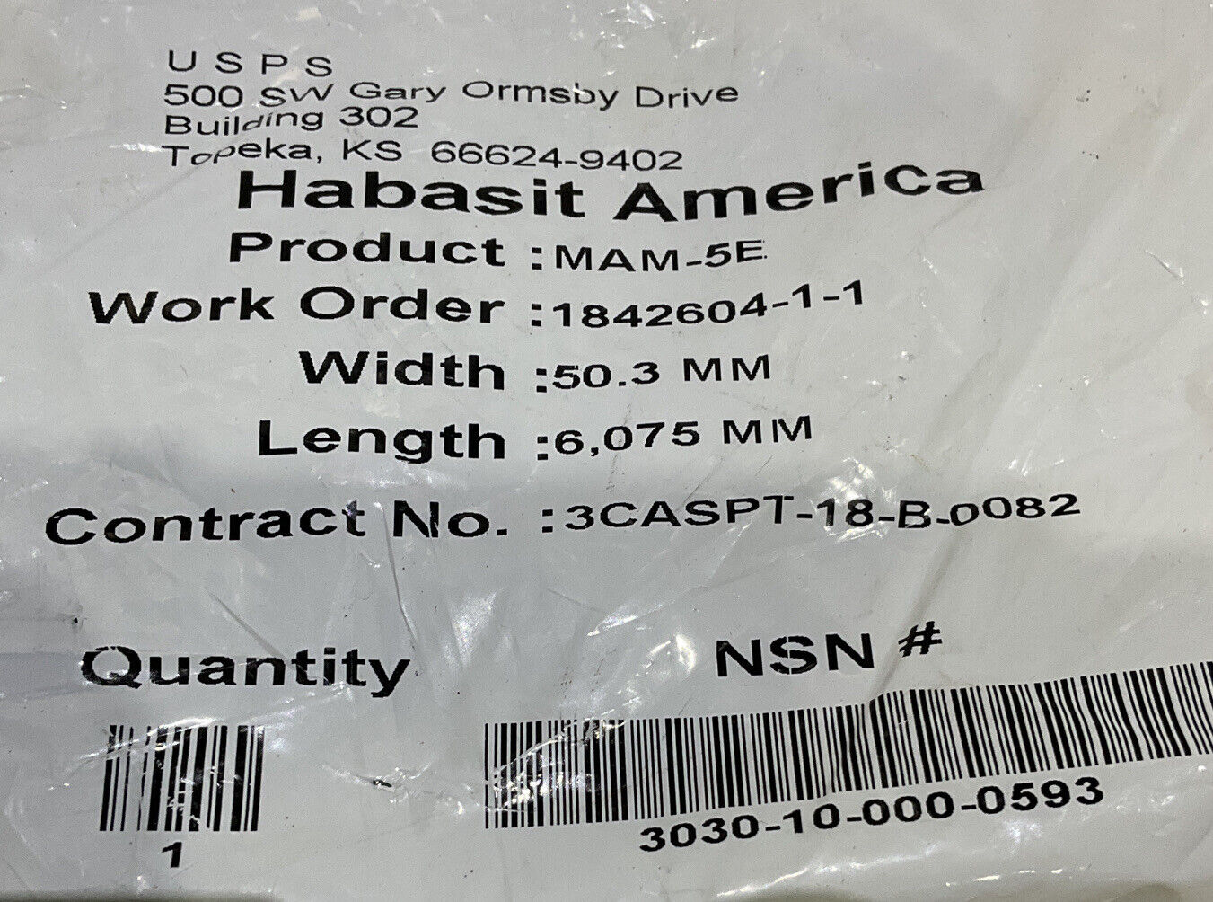 HABASIT AMERICA MAM-5E 50.3MM 6075MM BELT LOT OF 2 U3S